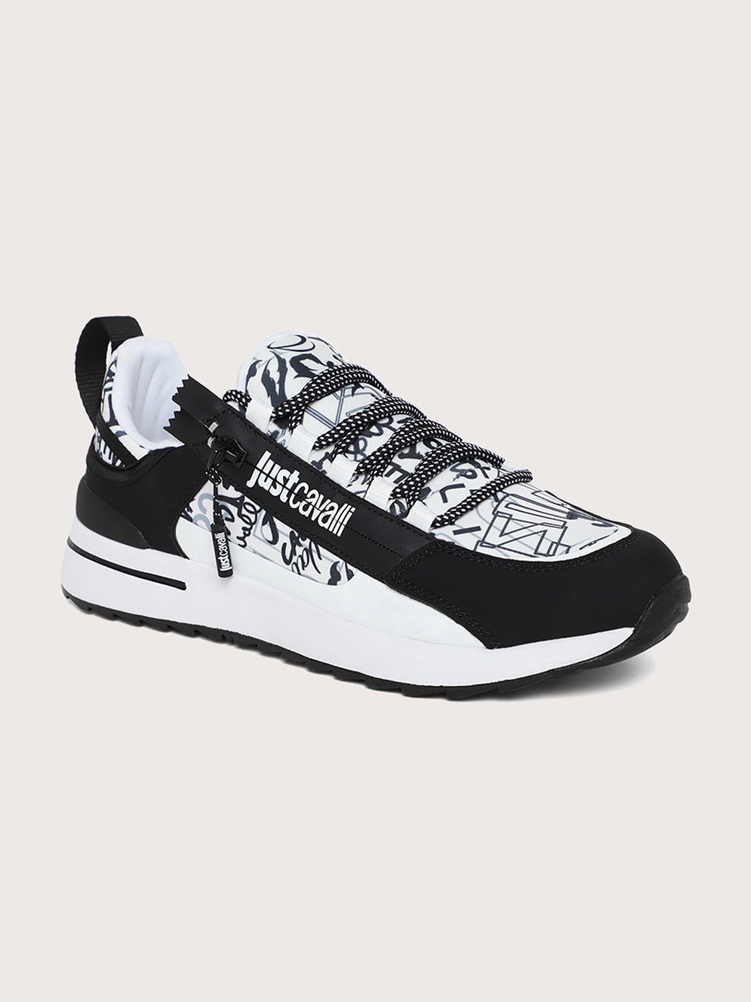 

Just Cavalli Men Printed Lace-Up Sneakers, Black
