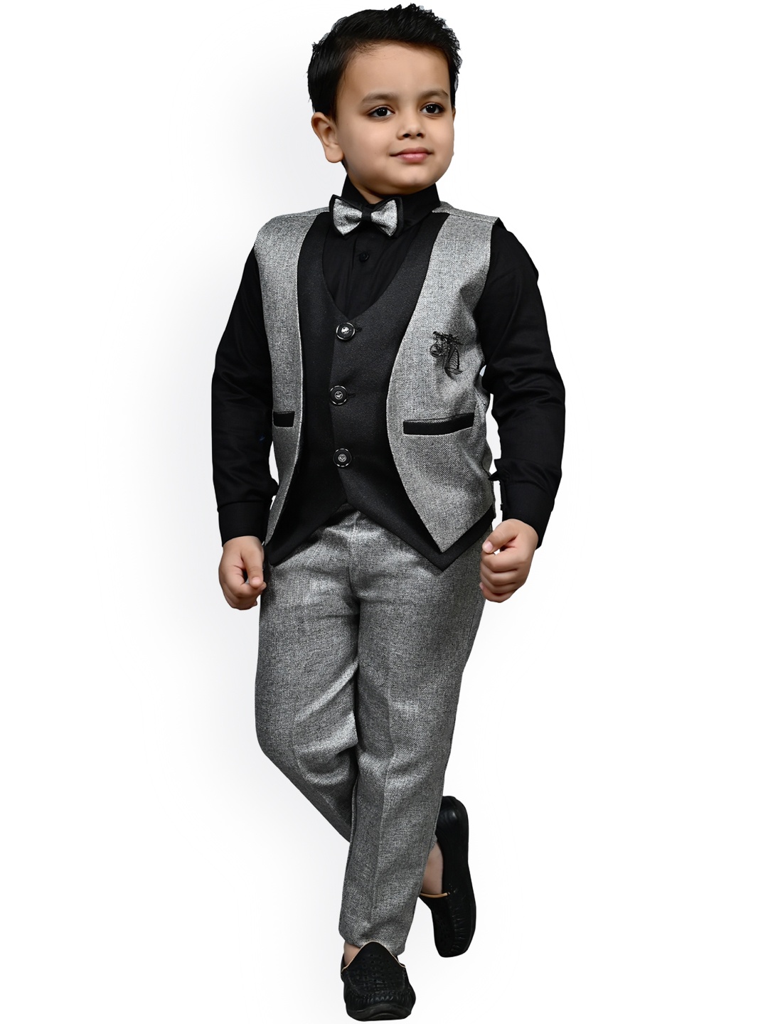 

BAESD Single-Breasted Three-Piece Party Suit, Grey