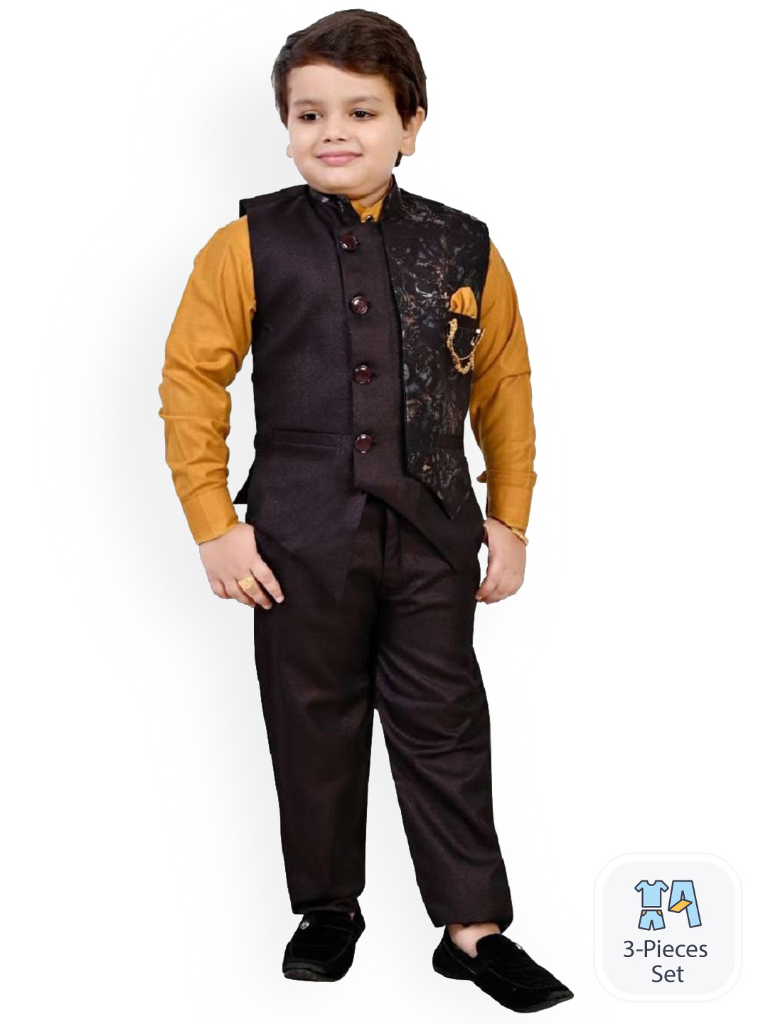 

BAESD Boys Single-Breasted Three-Piece Party Suit, Maroon