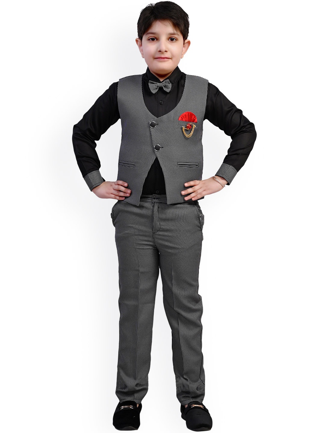 

BAESD Single-Breasted Three Piece Party Suit, Grey