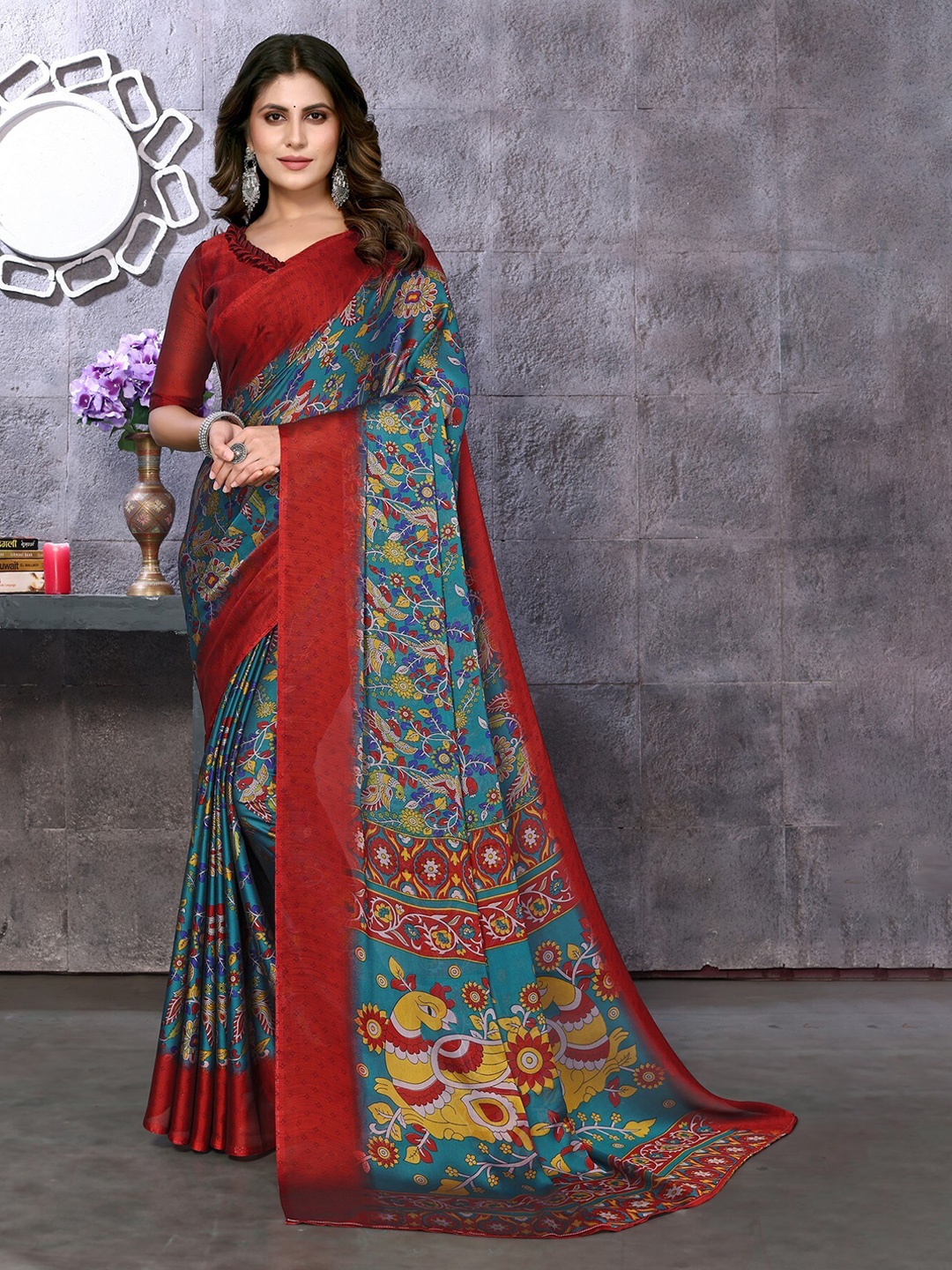 

KALINI Ethnic Motifs Printed Saree, Maroon