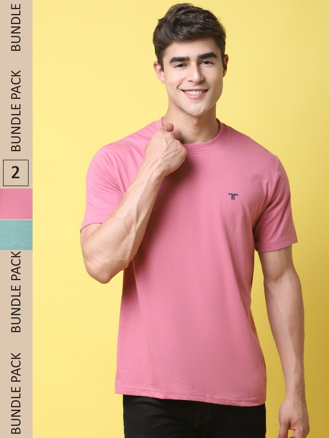 

7Threads Pack of 2 Cotton T-shirt, Pink
