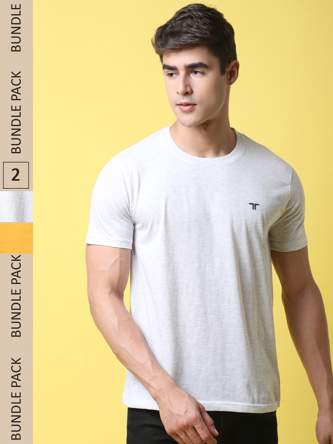 

7Threads Pack of 2 Cotton T-shirt, White