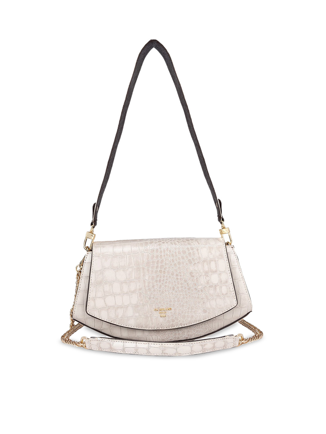 

Da Milano Textured Leather Structured Sling Bag, White
