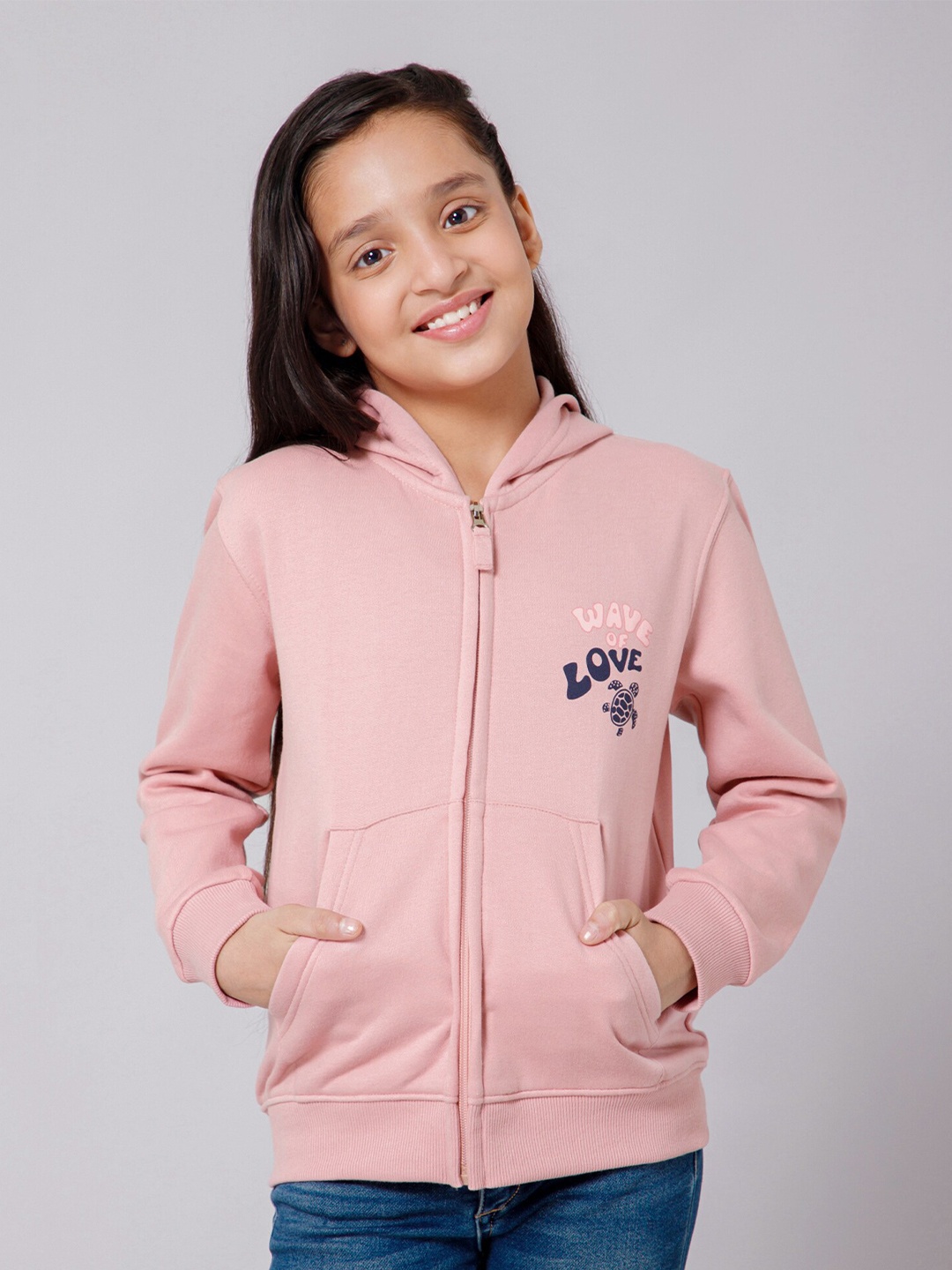 

Alan Jones Girls Hooded Front-Open Sweatshirt, Pink