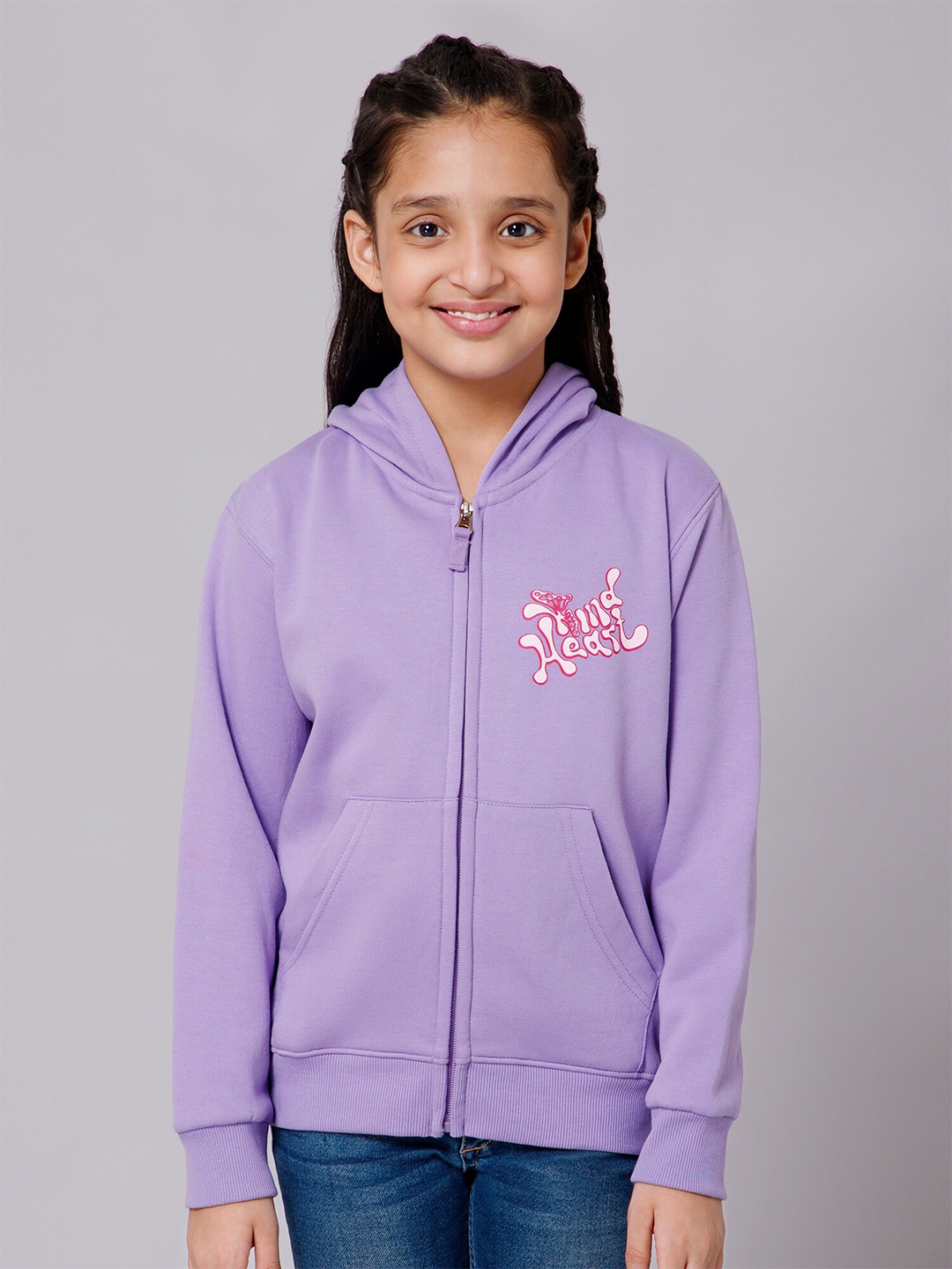 

Alan Jones Girls Hooded Front-Open Sweatshirt, Purple
