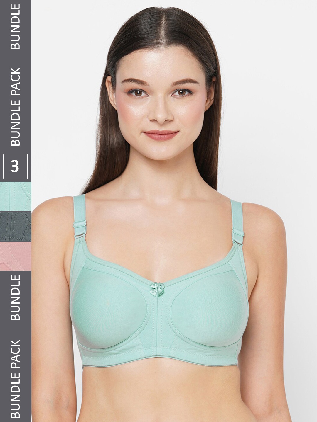 

Planetinner Pack Of 3 Non Padded Rapid Dry High Support Full Coverage Bra All The Comfort, Blue