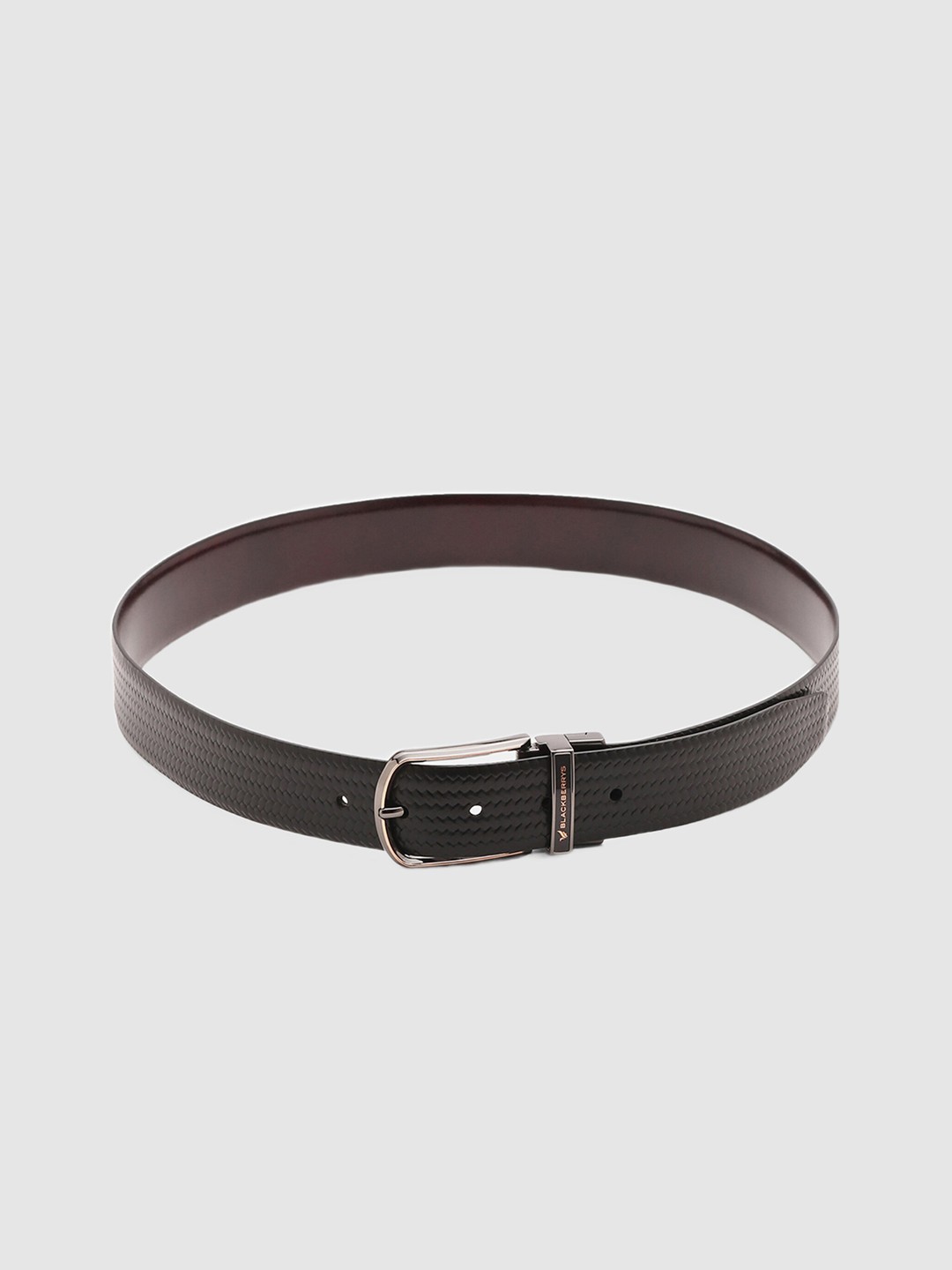 

Blackberrys Men Textured Leather Reversible Belt, Burgundy