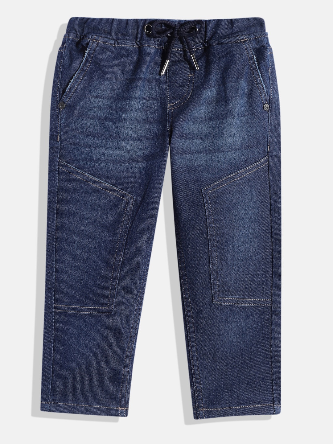 

HERE&NOW Boys Comfort Fit Clean Look Stretchable Jeans, Navy blue