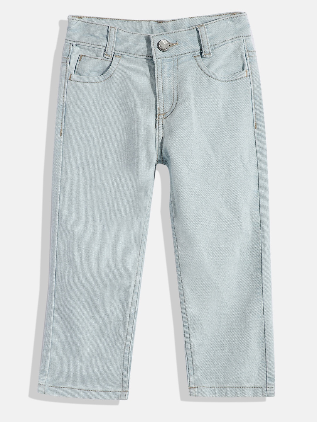 

HERE&NOW Boys Straight Fit Clean Look Stretchable Jeans, Blue