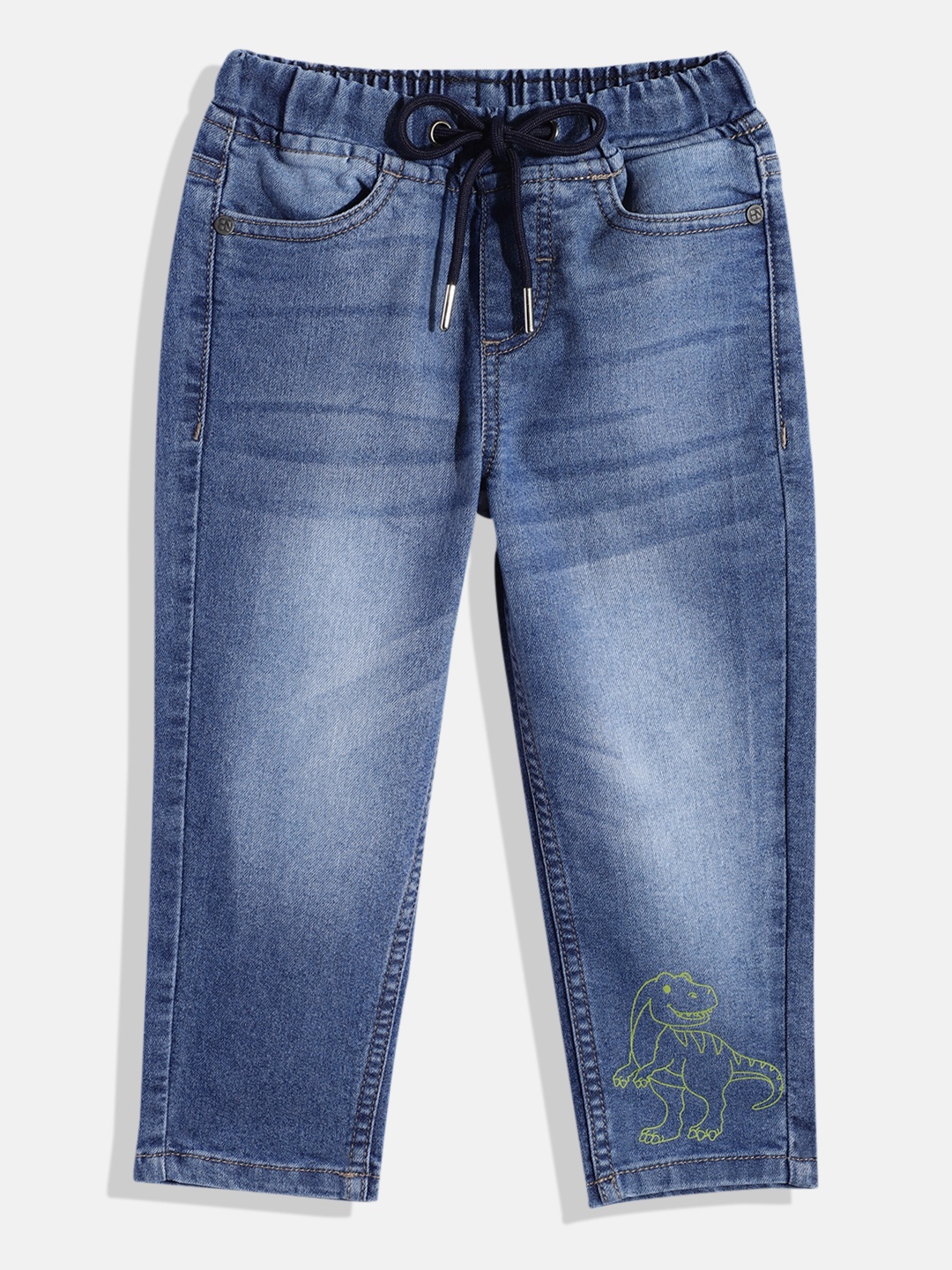 

HERE&NOW Boys Comfort Fit Clean Look Stretchable Jeans, Blue