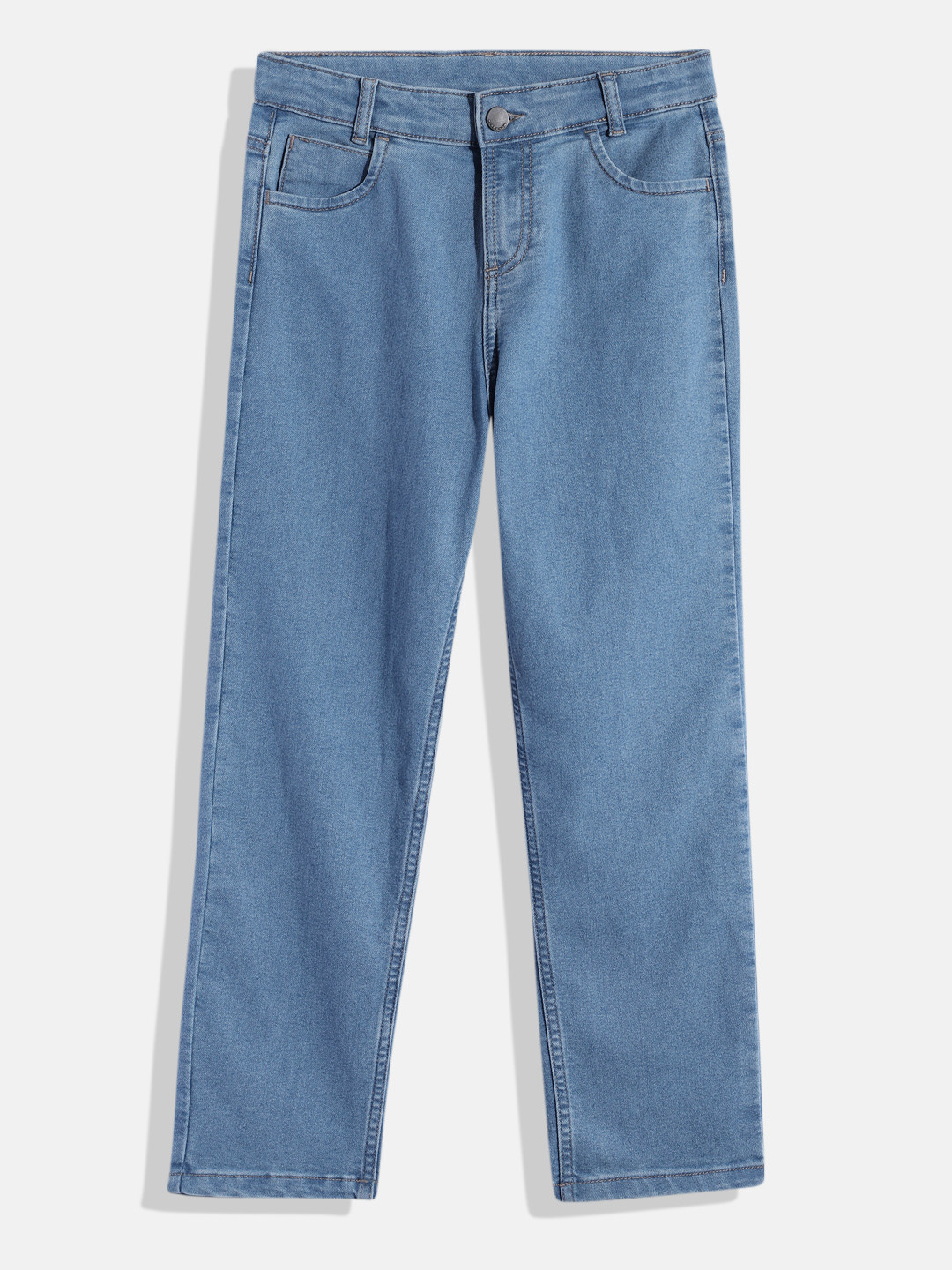 

HERE&NOW Boys Straight Fit Clean Look Stretchable Jeans, Blue