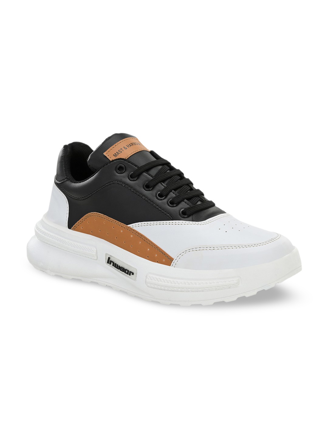 

Mast & Harbour Men White & Black Colourblocked Lightweight Sneakers