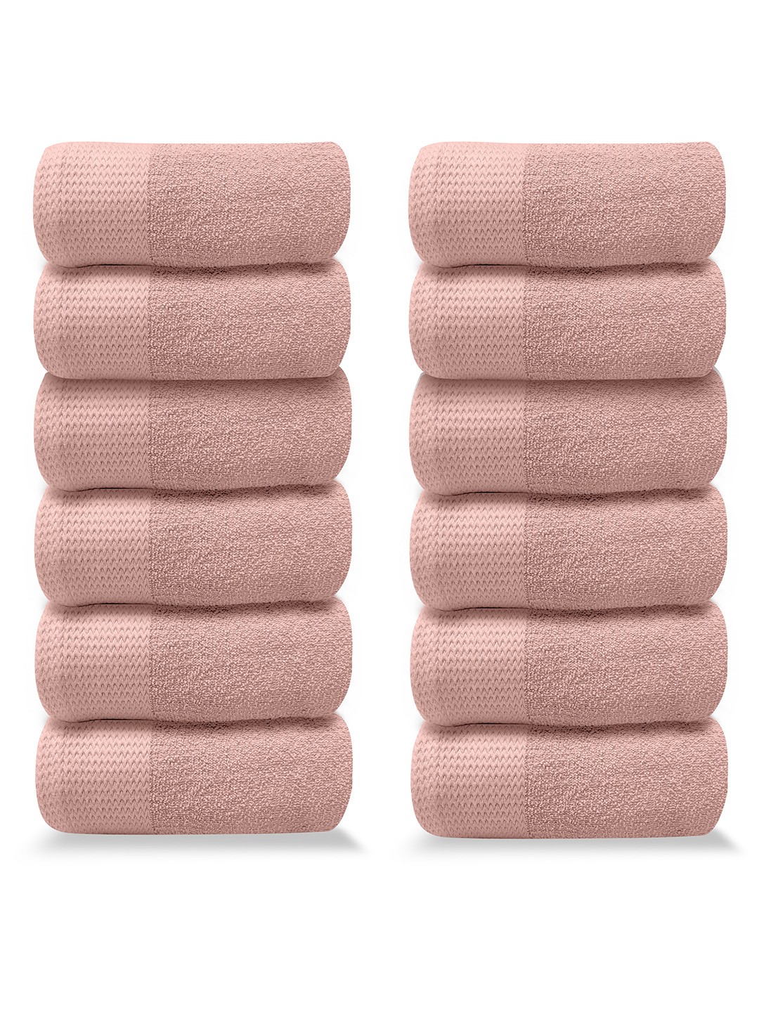 

LABHAM Rose Pink 12-Pieces Pure Cotton Super Soft Anti Bacterial Hand Towels