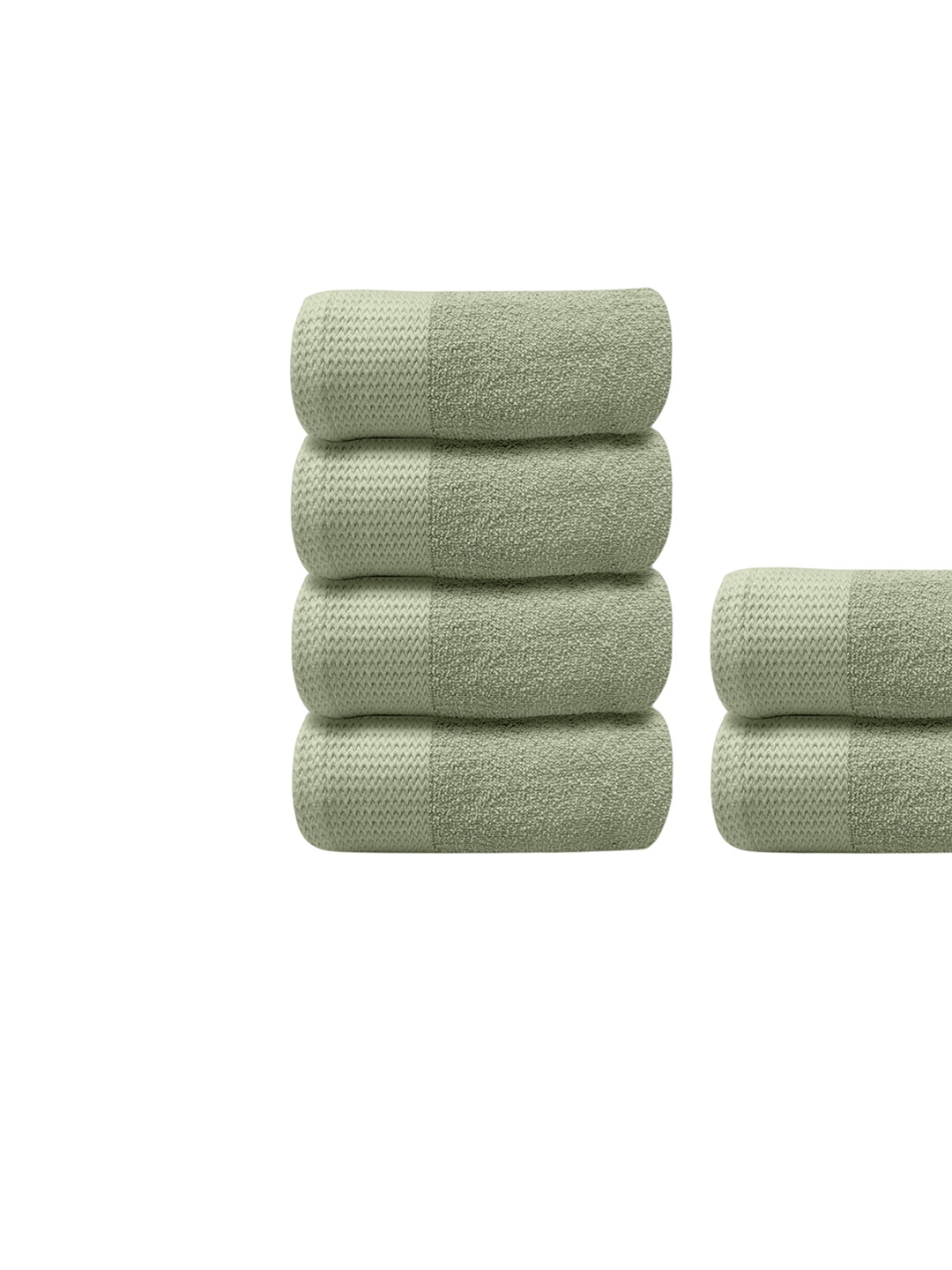 

LABHAM Olive Green 6-Pieces Pure Cotton 250 GSM Super Soft Anti Bacterial Hand Towels