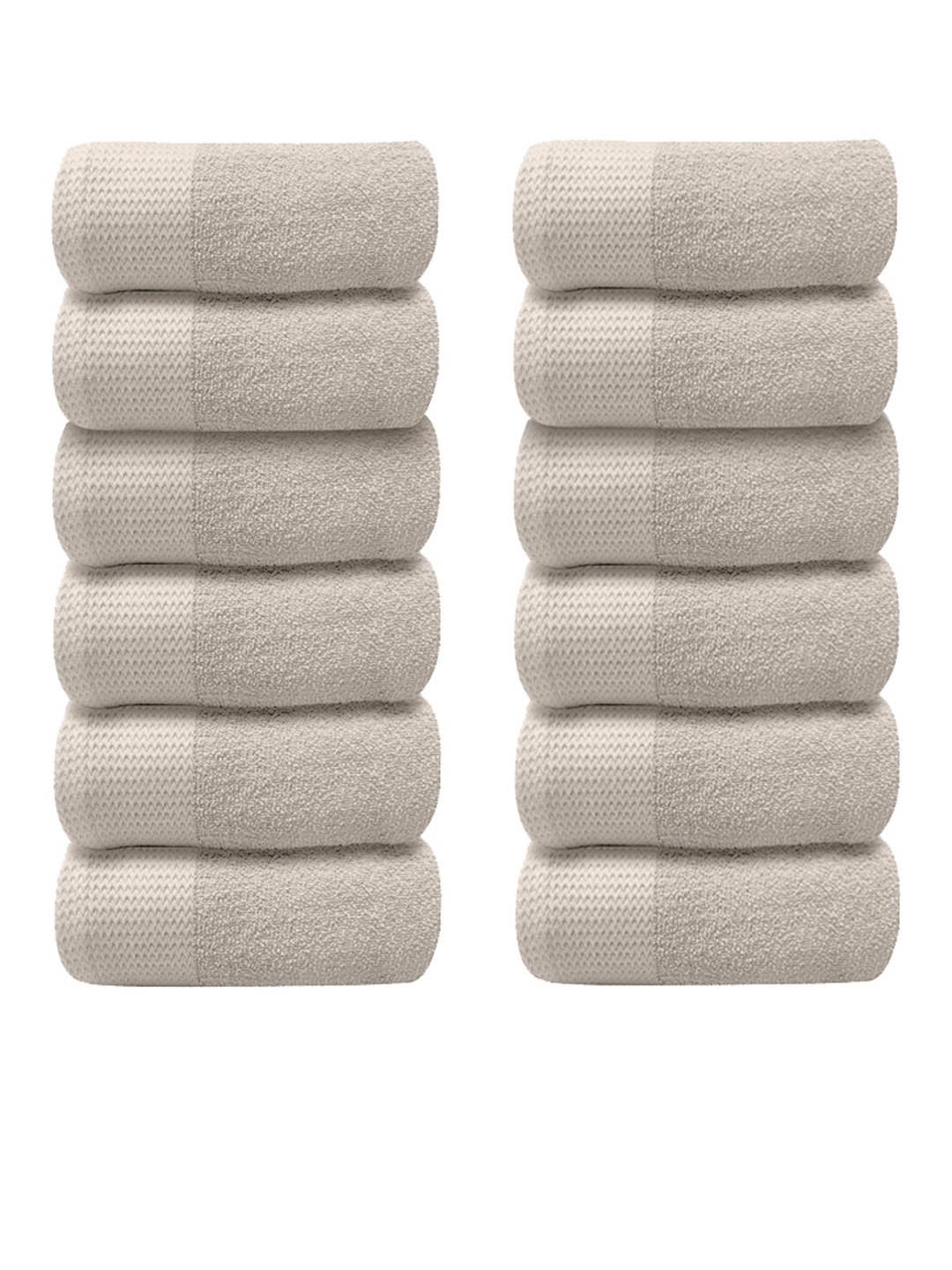 

LABHAM Beige 12-Pieces Pure Cotton Super Soft Anti Bacterial Hand Towels