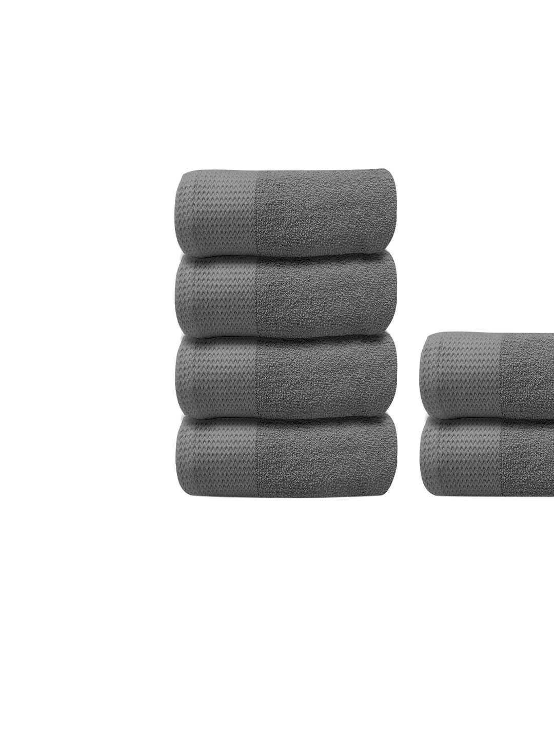 

LABHAM Grey 6-Pieces Pure Cotton 250 GSM Super Soft Anti Bacterial Hand Towels