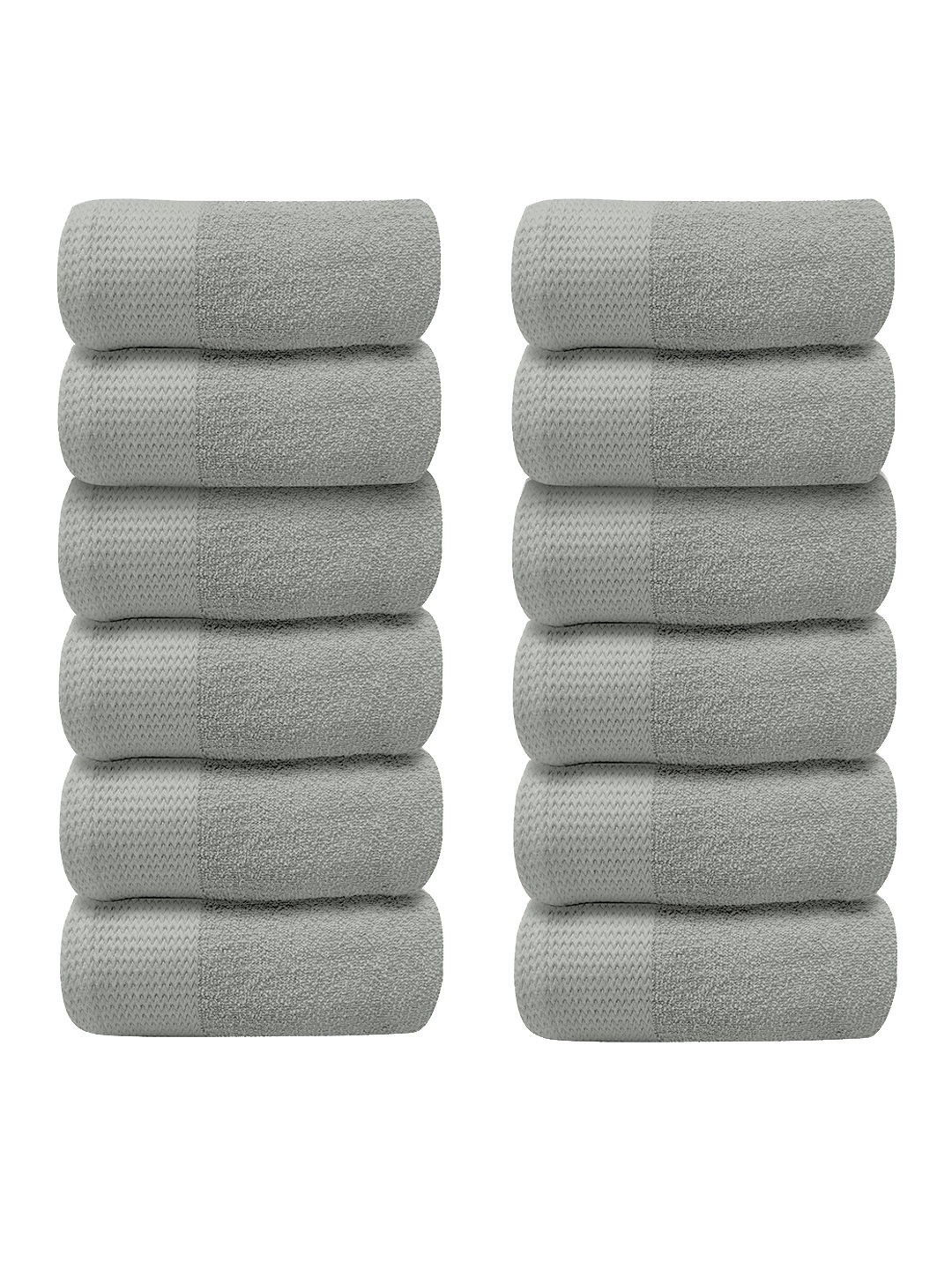 

LABHAM 12 Pcs Grey Pure Cotton Super Soft Hand Towels