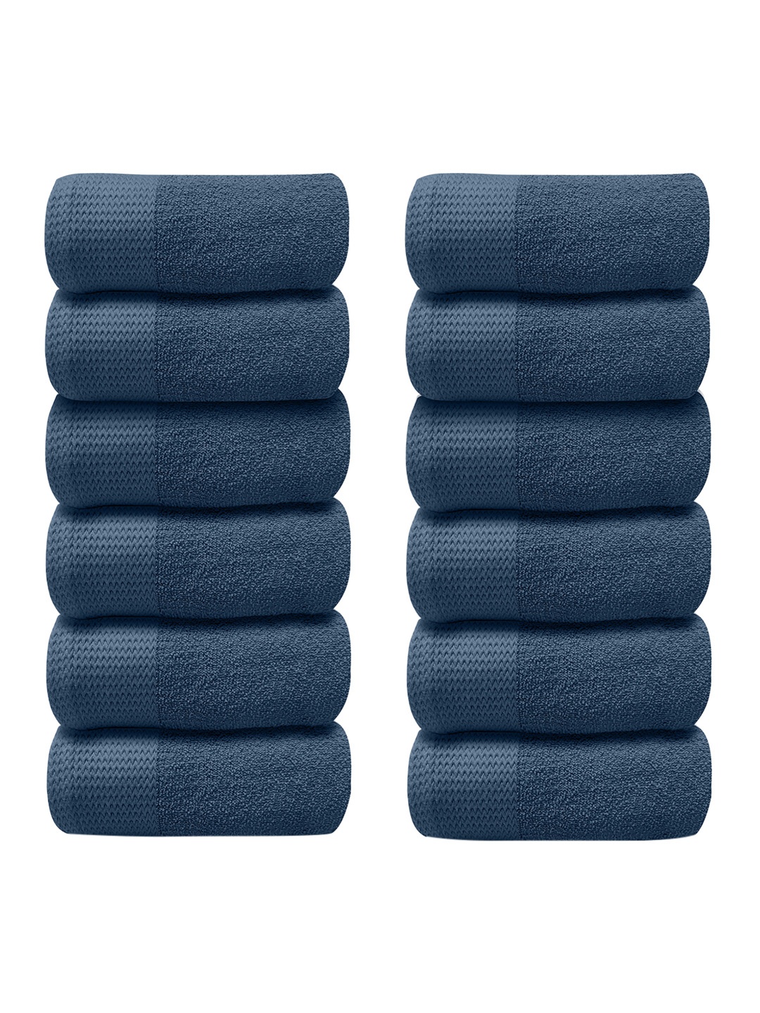 

LABHAM Navy Blue 12 Pcs Pure Cotton 250 GSM Super Soft Anti Bacterial Hand Towels