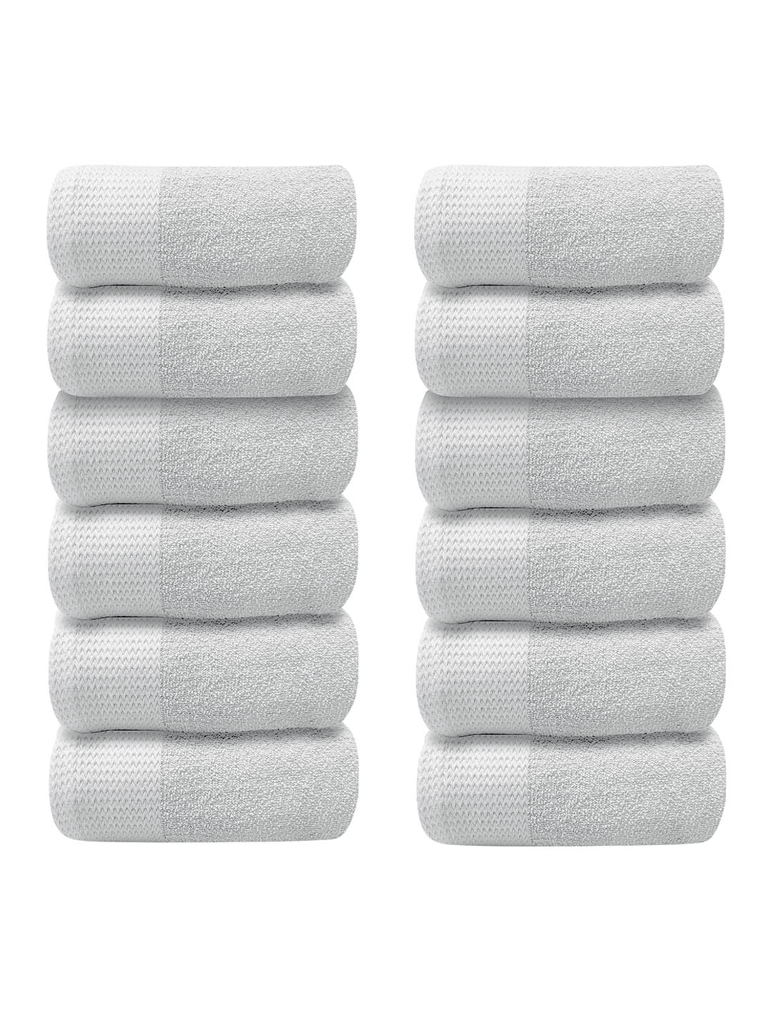 

LABHAM 12 Pcs White Pure Cotton Super Soft Anti Bacterial Hand Towels