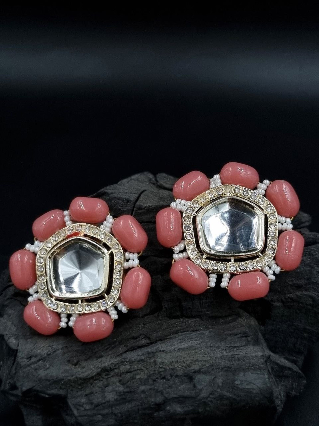 

Anouk Gold-Plated Contemporary Studs Earrings, Pink
