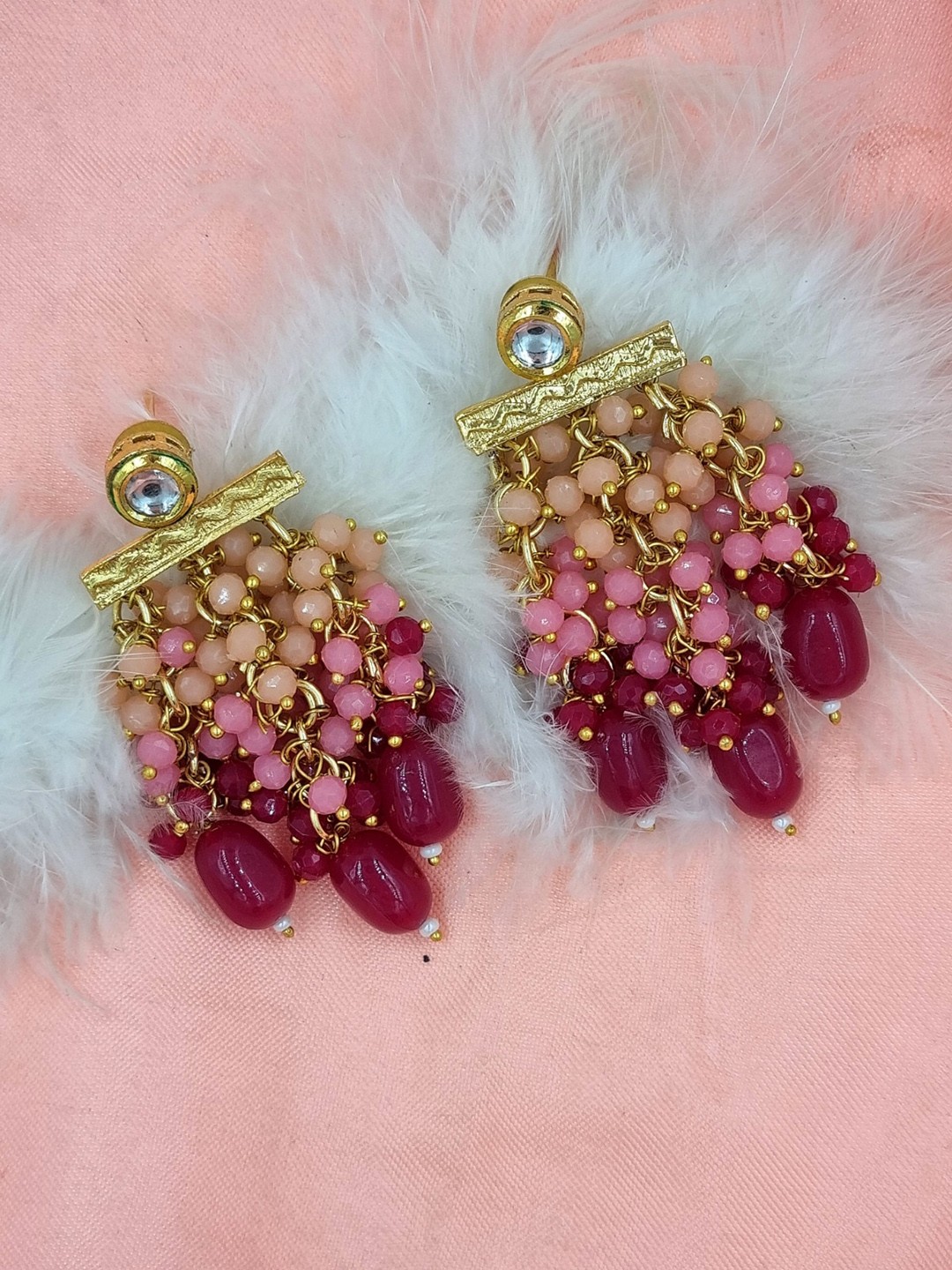 

Anouk Gold-Plated Contemporary Drop Earrings, Beige