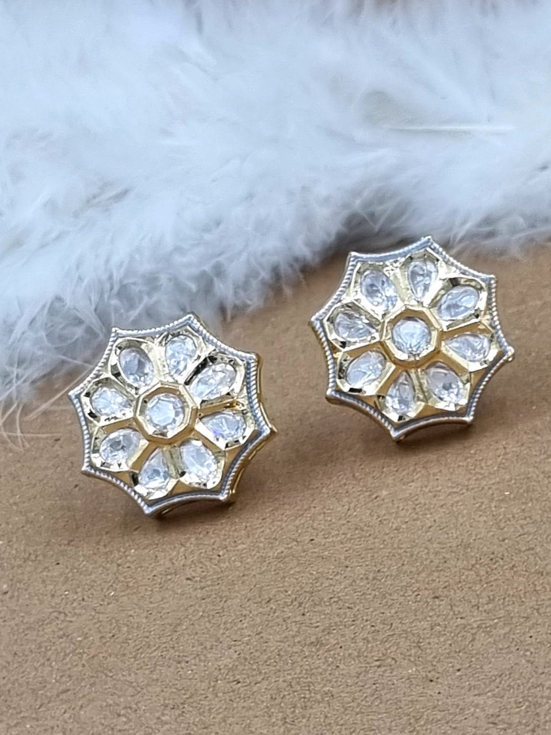 

Anouk White Gold-Plated Contemporary Studs