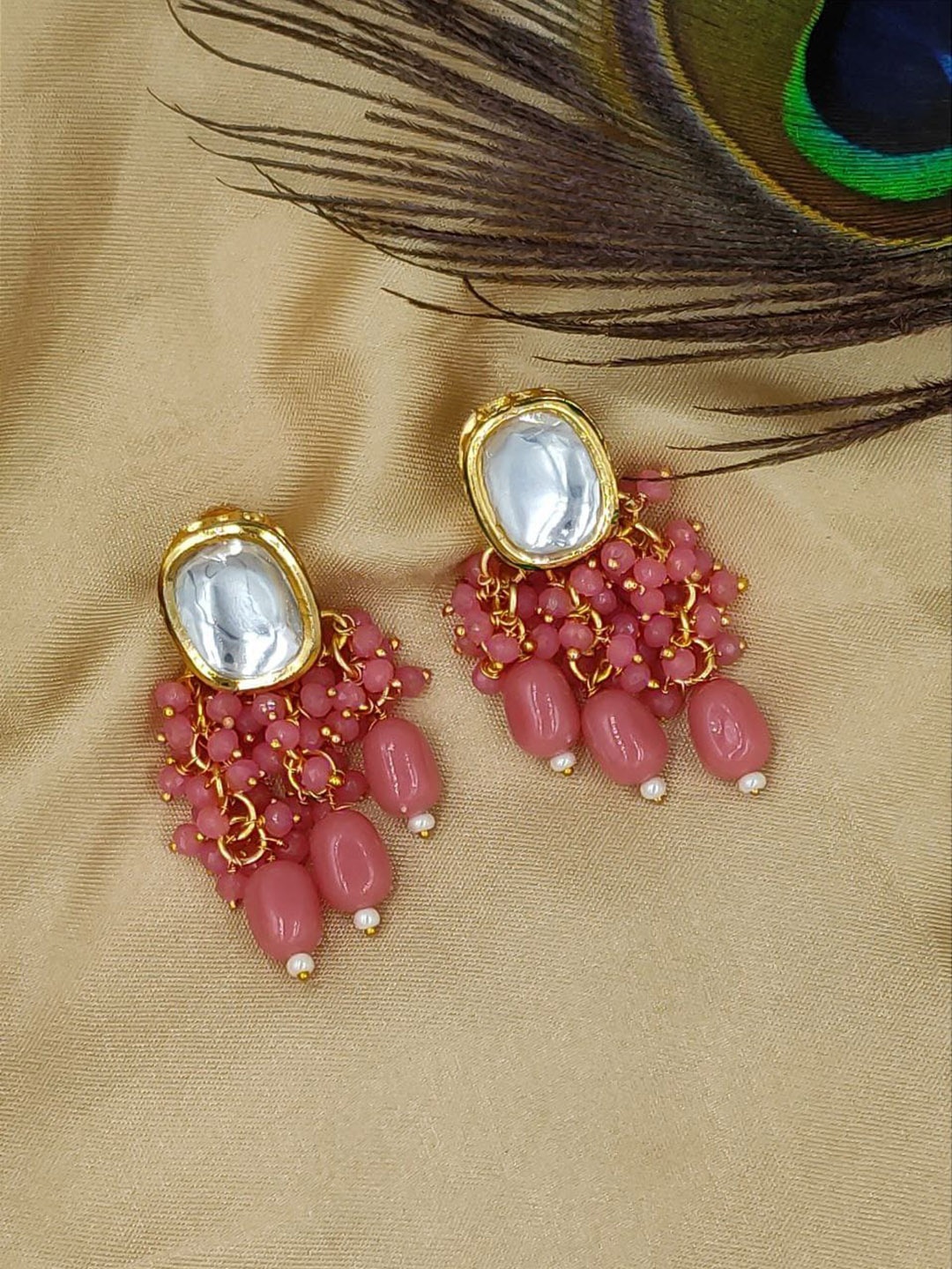 

Anouk Pink Gold-Plated Contemporary Drop-Earings