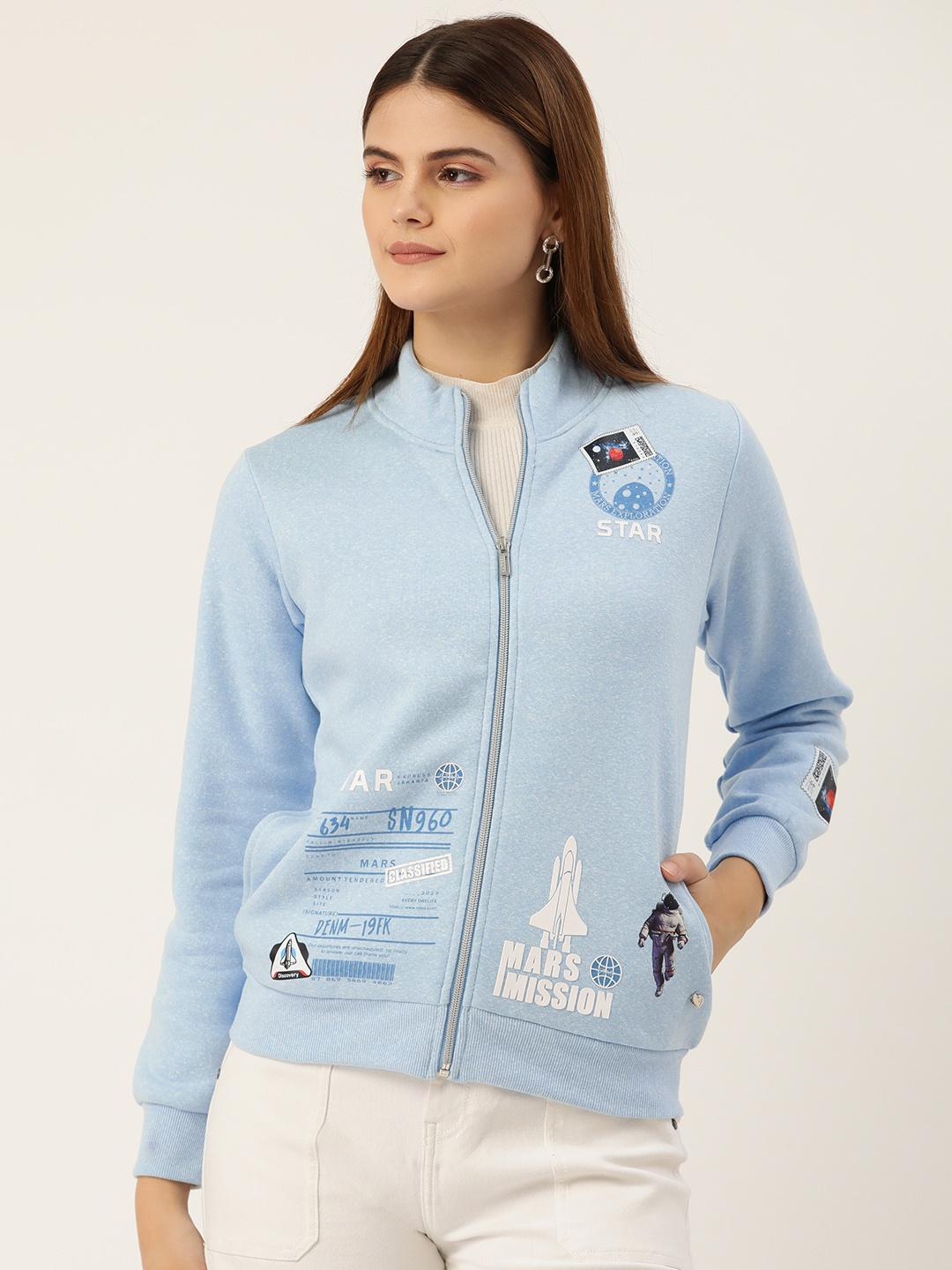 

Monte Carlo Mock Collar Printed Sweatshirt, Blue