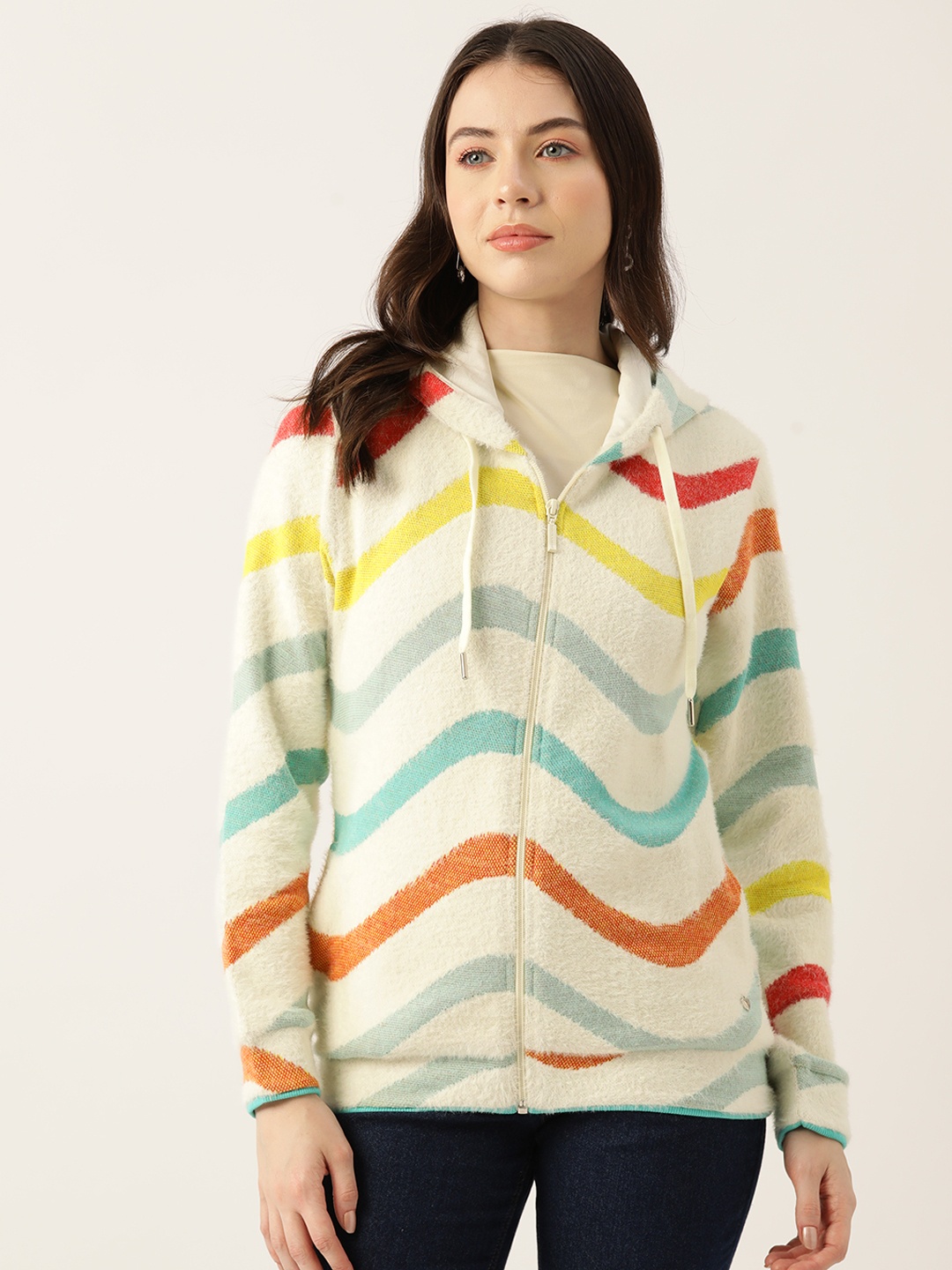 

Monte Carlo Swirl Printed Hooded Sweatshirt, Off white