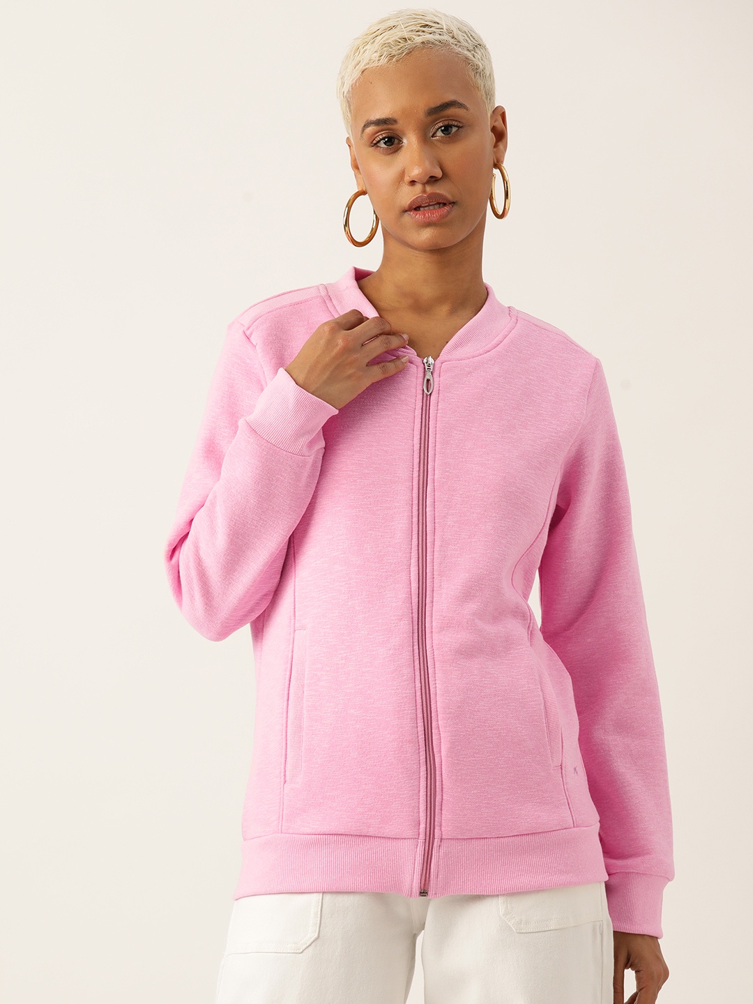 

Monte Carlo Mandarin Collar Sweatshirt, Pink