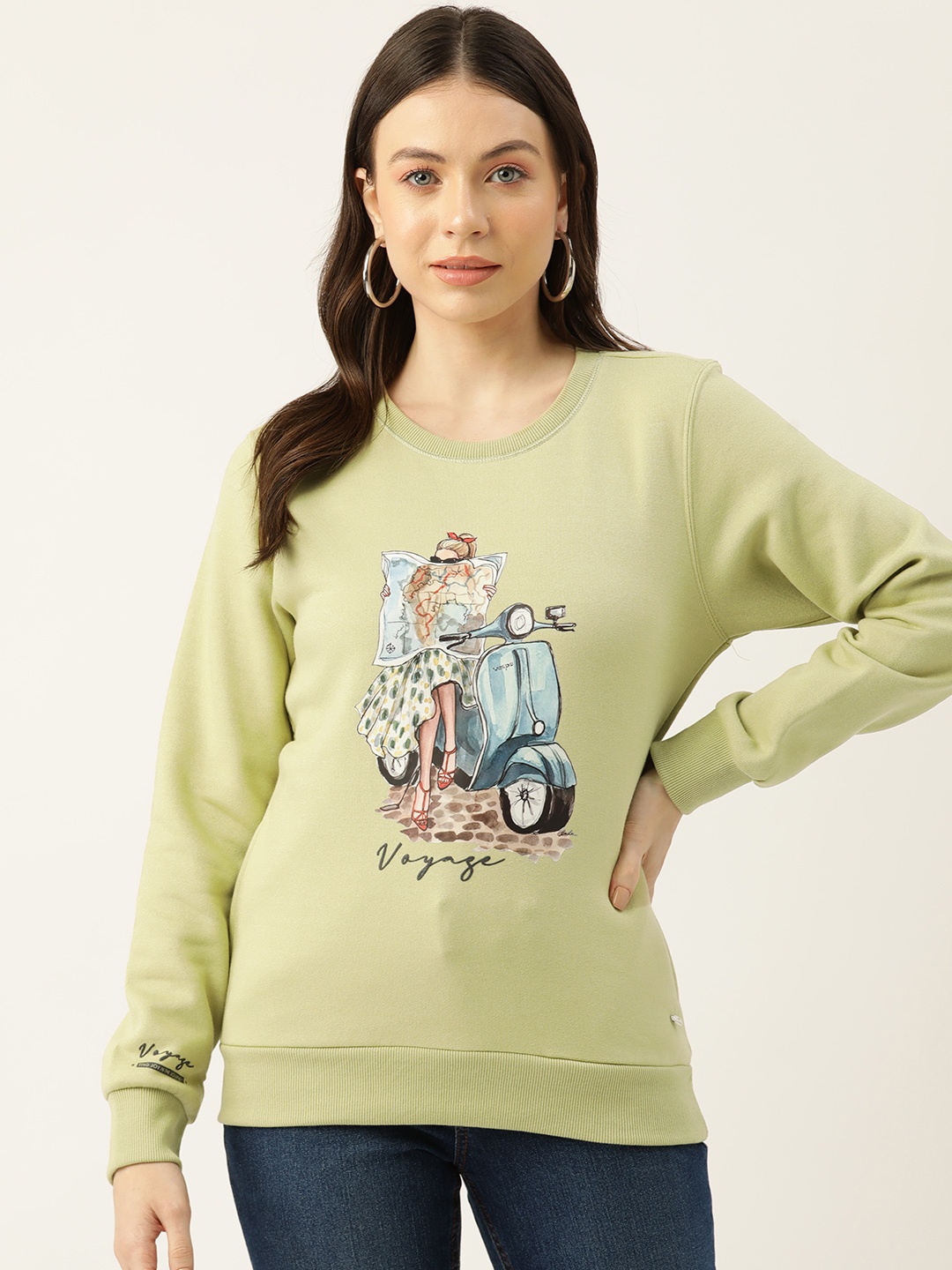 

Monte Carlo Women Printed Sweatshirt, Green