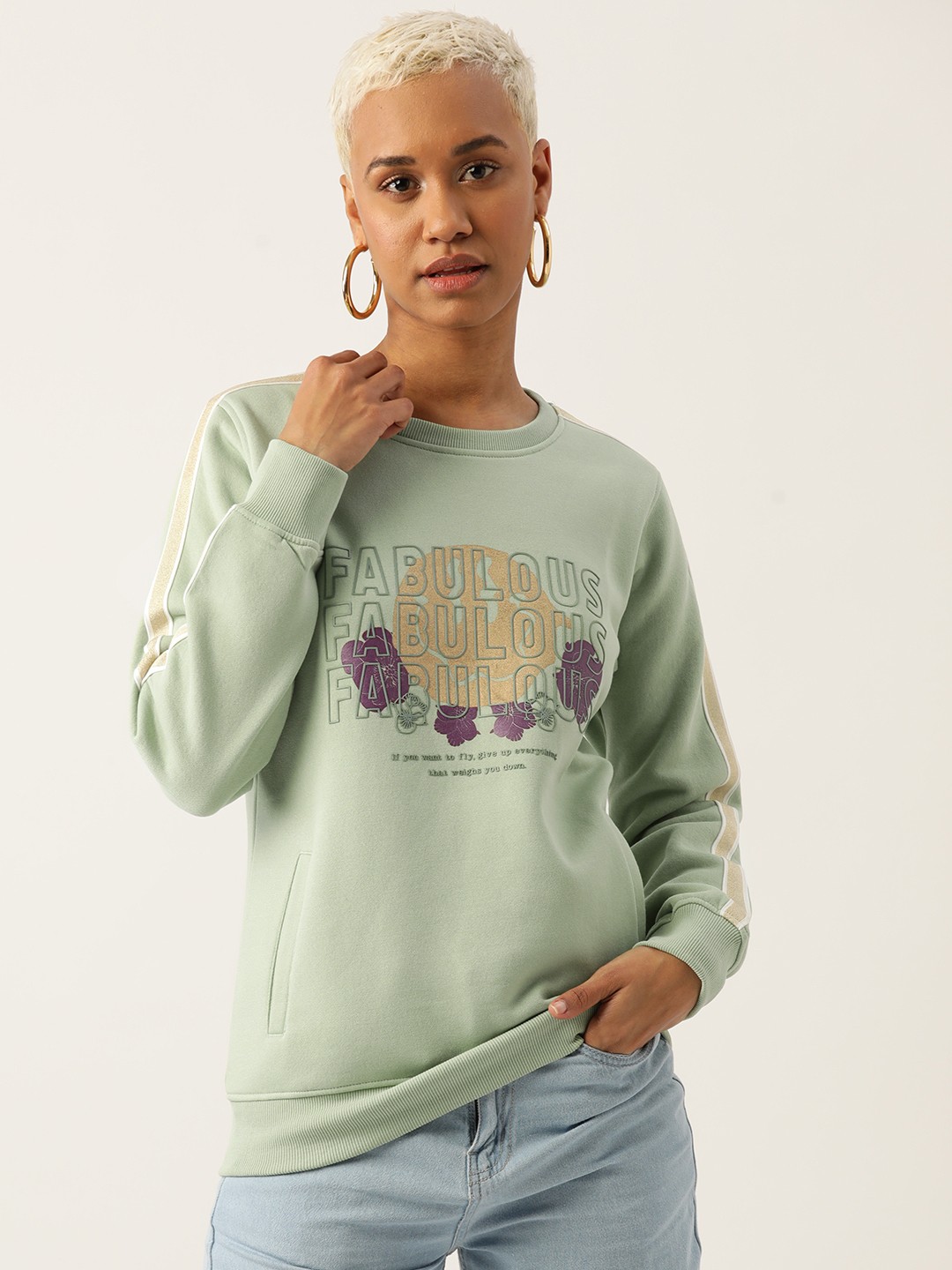 

Monte Carlo Round Neck Printed Sweatshirt, Sea green