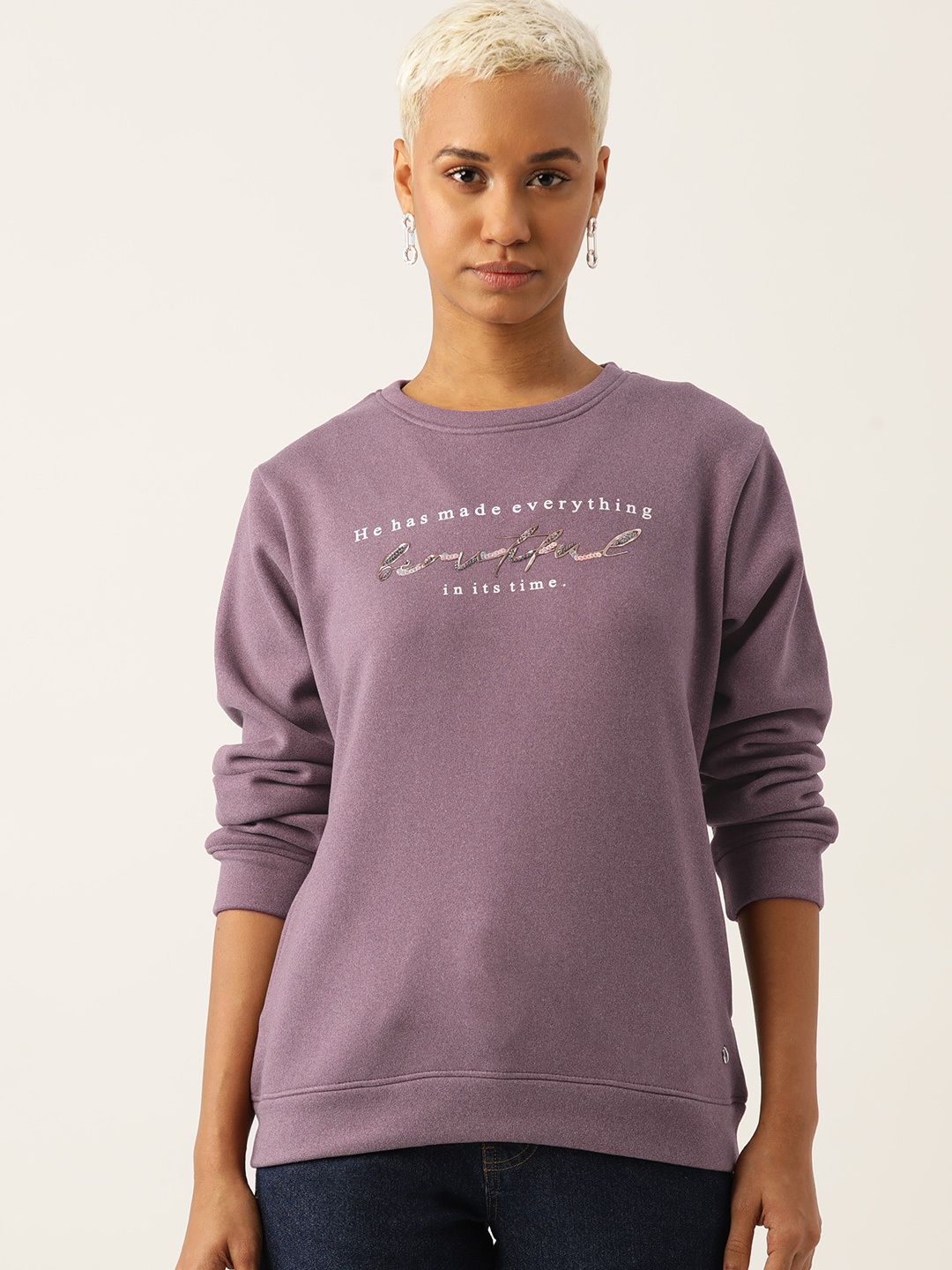 

Monte Carlo Women Printed Sweatshirt, Purple