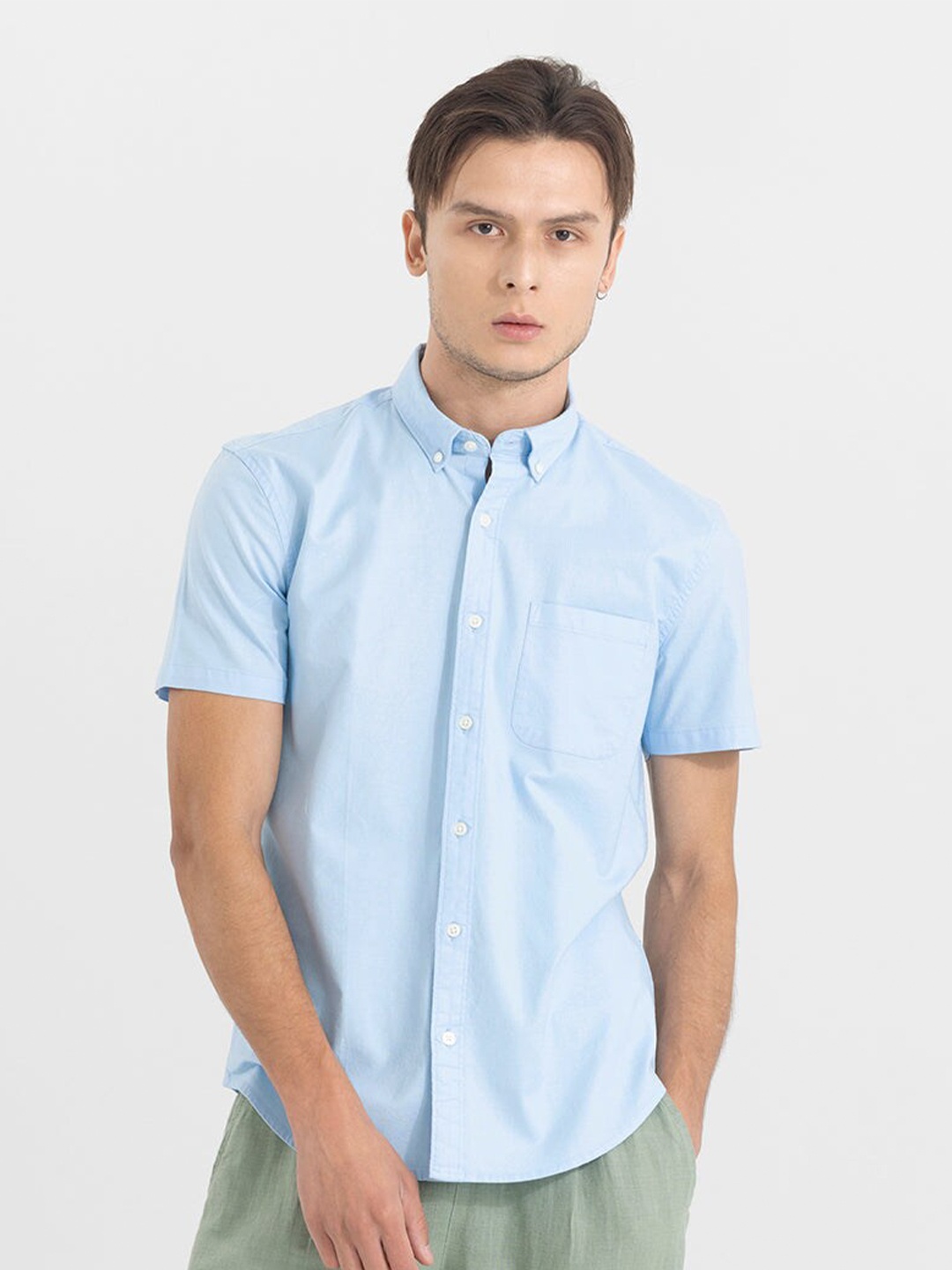 

Snitch Classic Button-Down Collar Casual Shirt, Blue