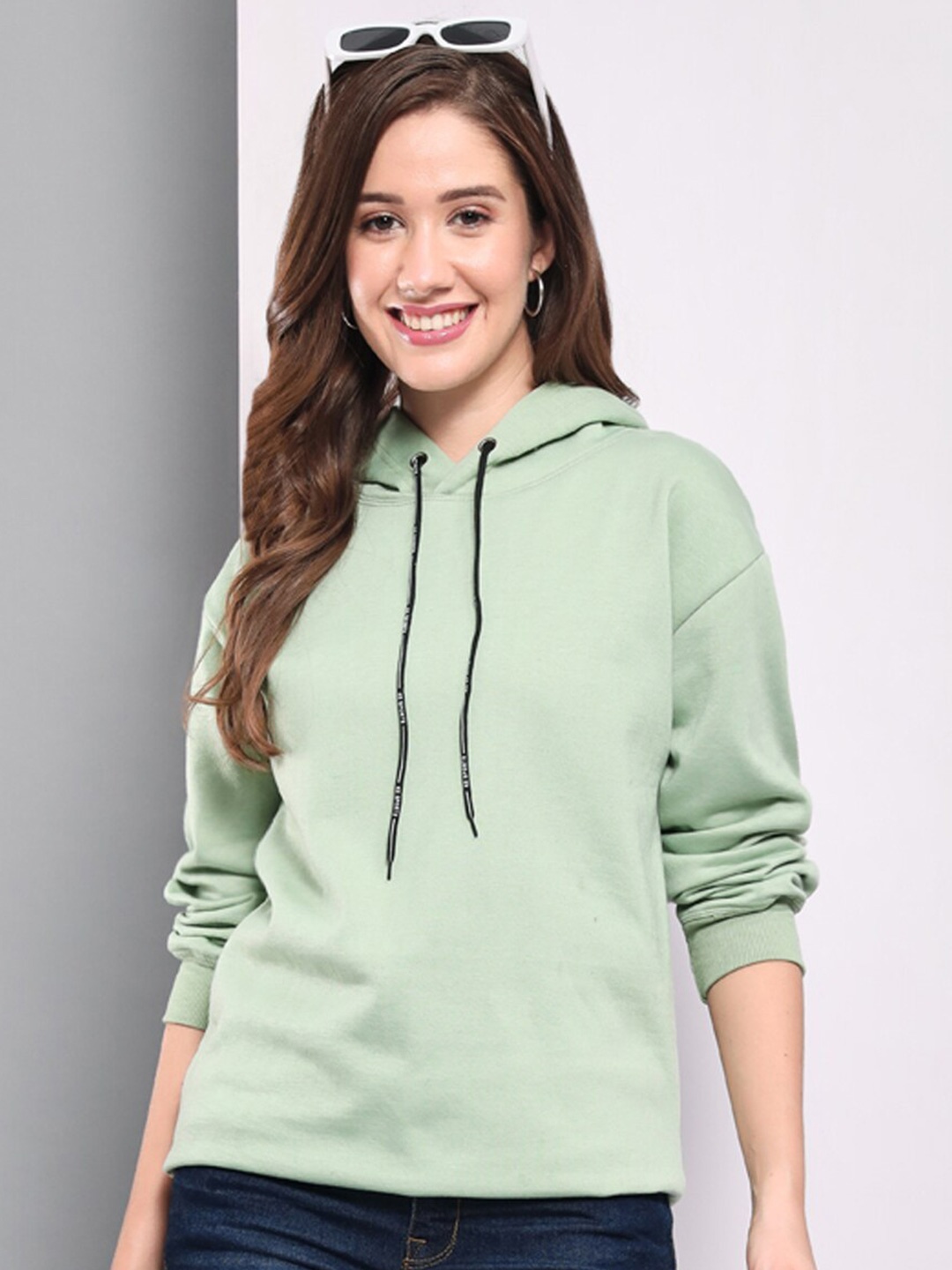 

Funday Fashion Long Sleeves Hooded Pullover, Green