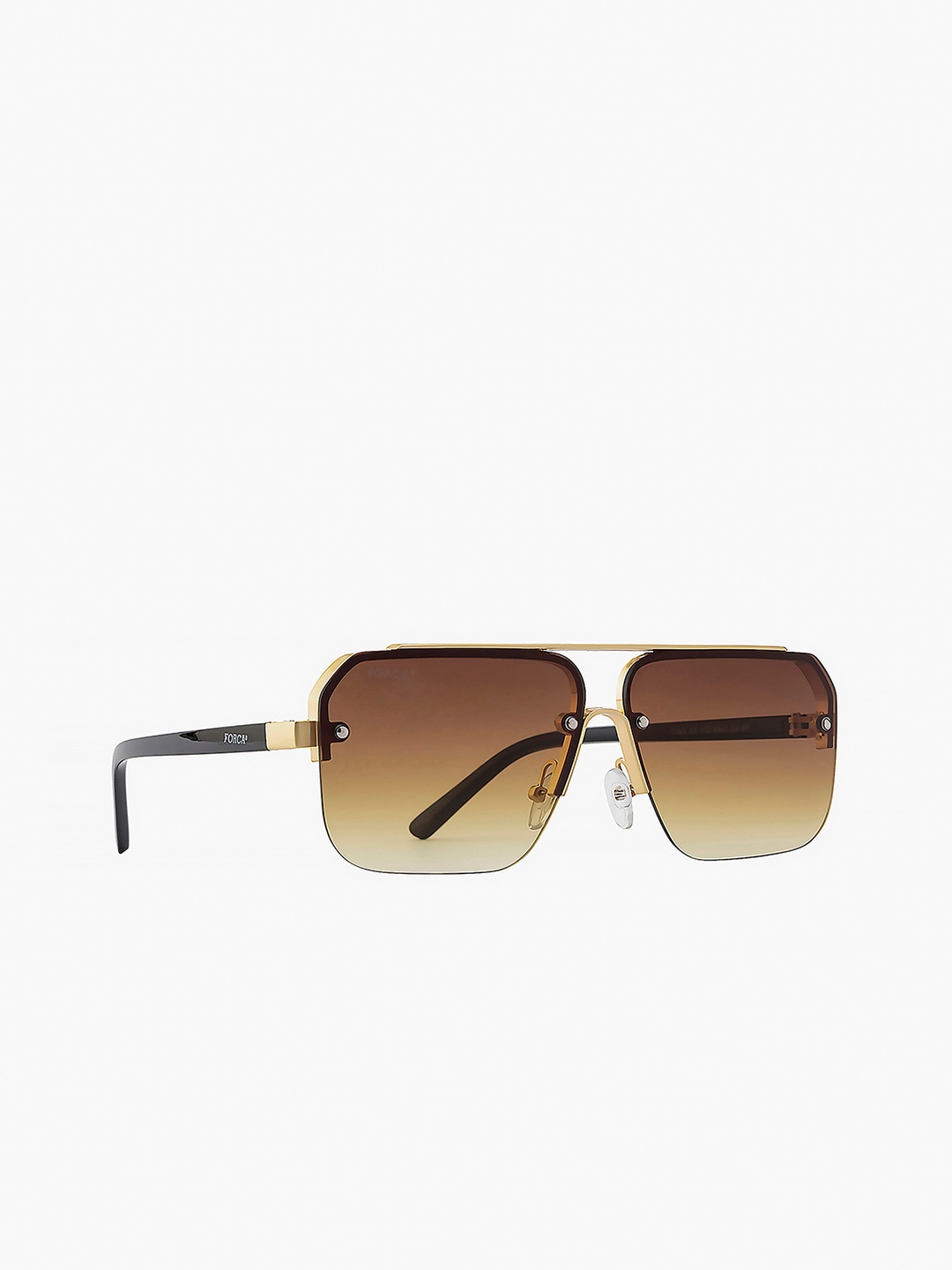 

Forca by Lifestyle Men Square Sunglasses with UV Protected Lens, Brown