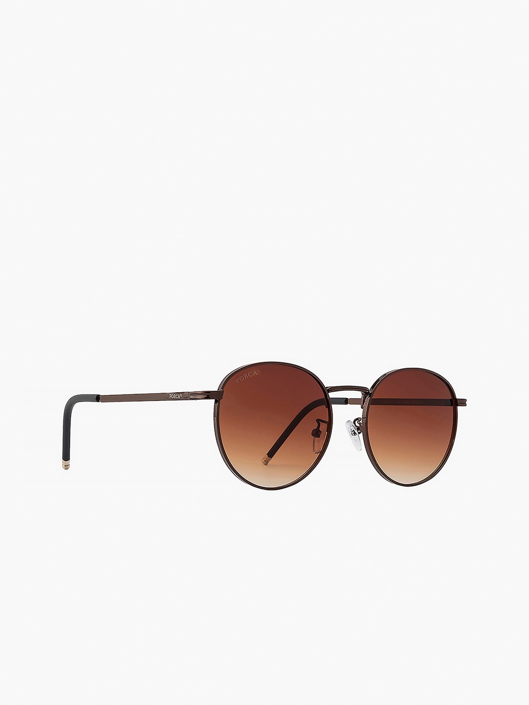 

Forca by Lifestyle Men Round Sunglasses with UV Protected Lens, Brown