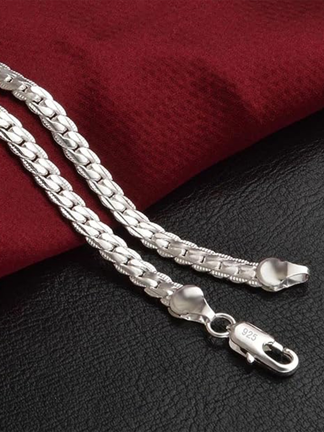

KRYSTALZ Unisex White Silver Plated Chain