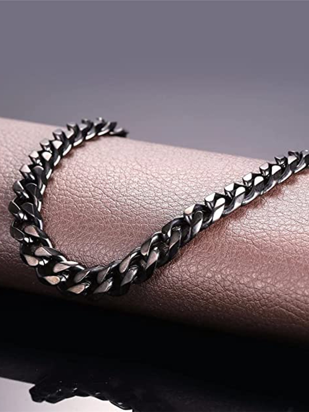 

KRYSTALZ Men Matte Link Chain, Black