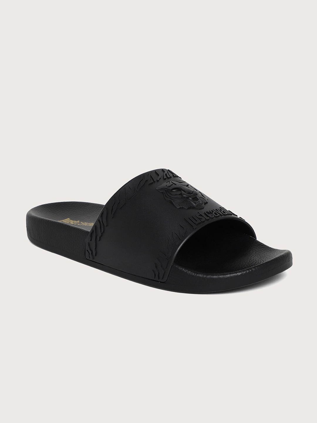 

Just Cavalli Men Self Design Sliders, Black