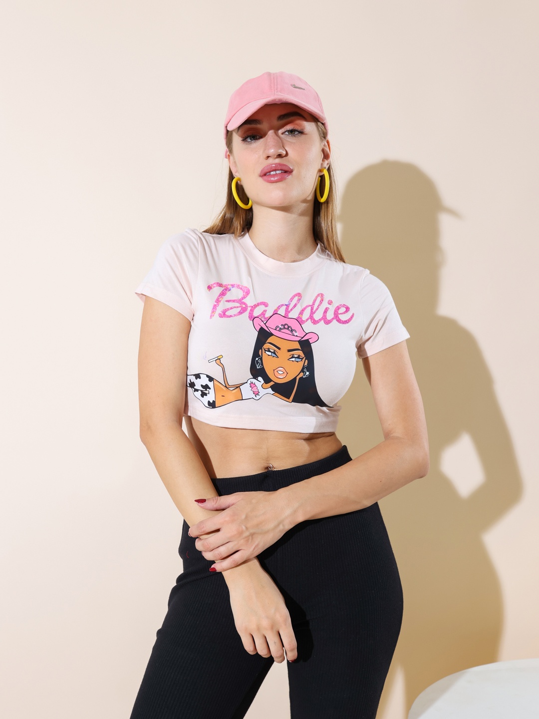 

Stylecast X Hersheinbox Graphic Printed Crop T-shirt, Pink