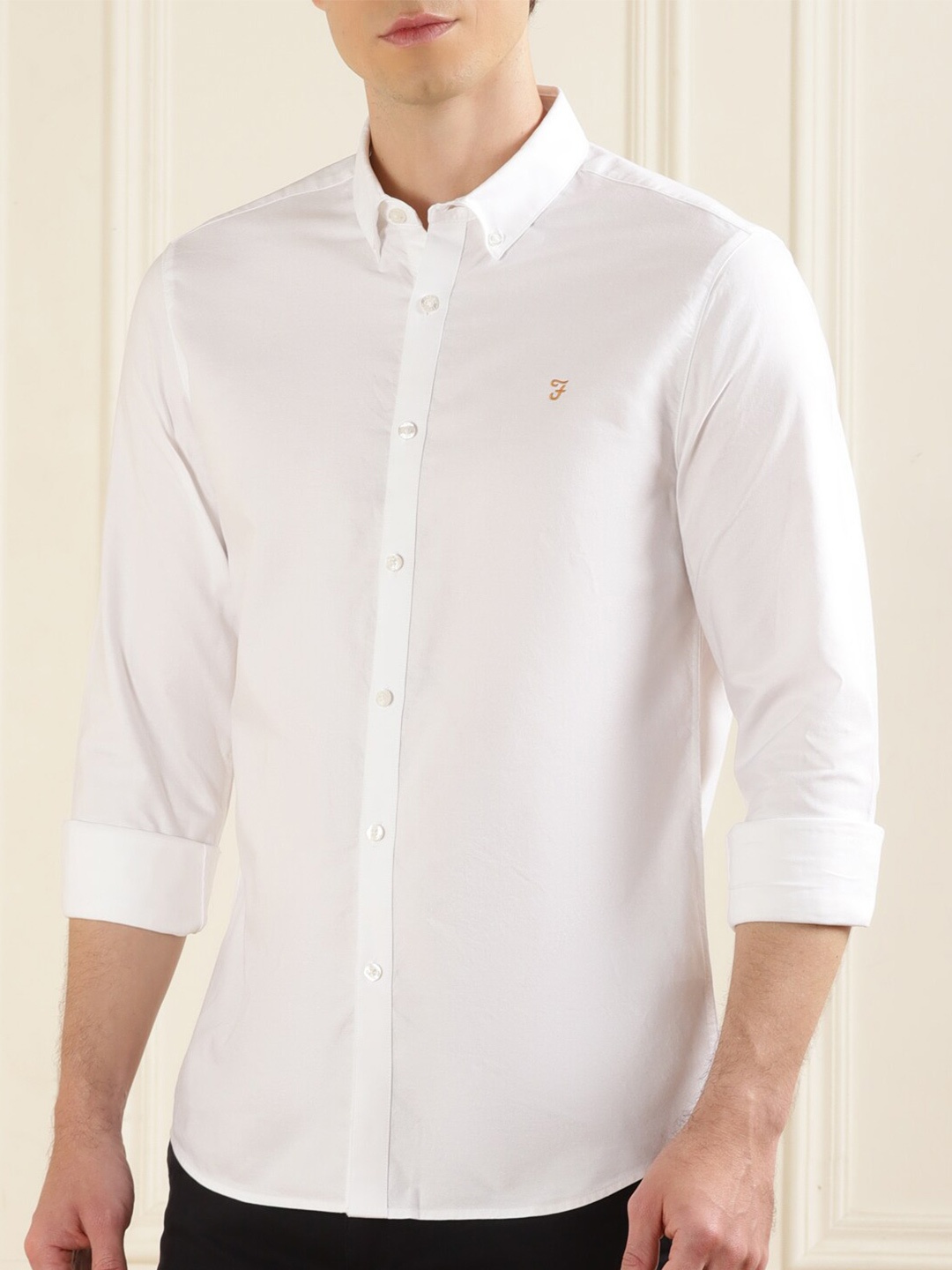 

Farah Slim Fit Button-Down Collar Long Sleeves Cotton Casual Shirt, White