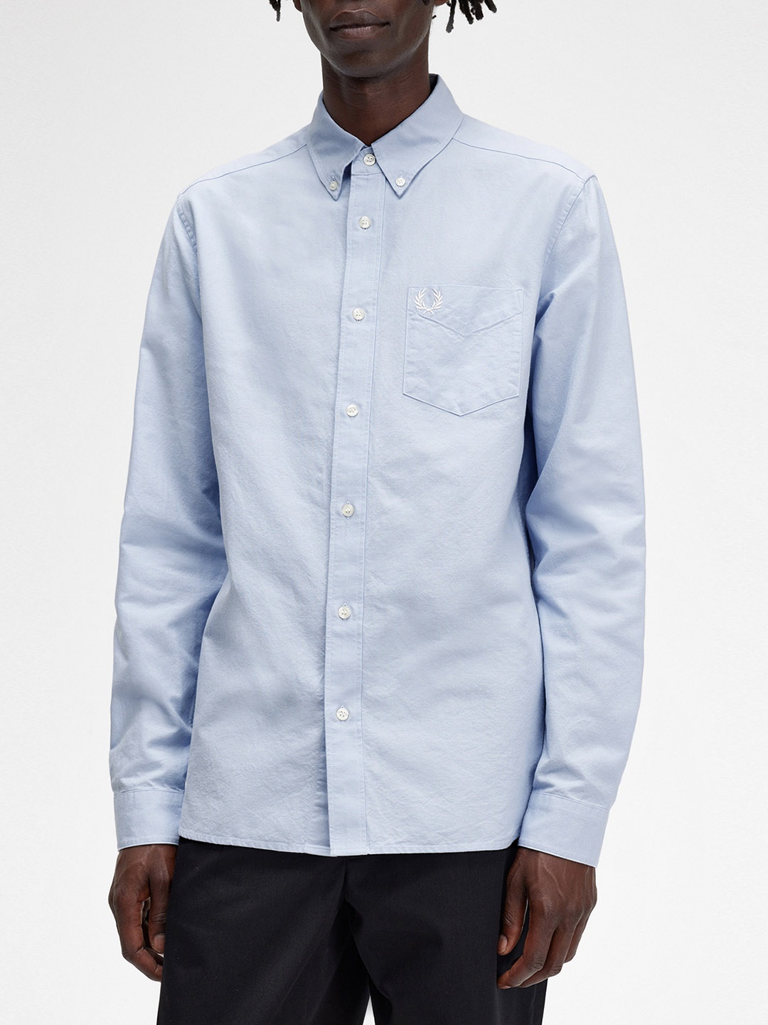 

Fred Perry Comfort Button-Down Collar Long Sleeves Cotton Casual Shirt, Blue