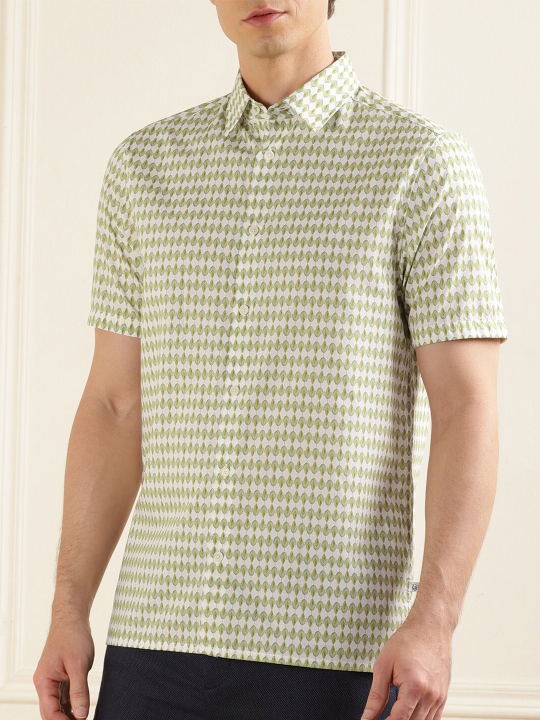 

Ted Baker Comfort Floral Printed Pure Cotton Casual Shirt, Green