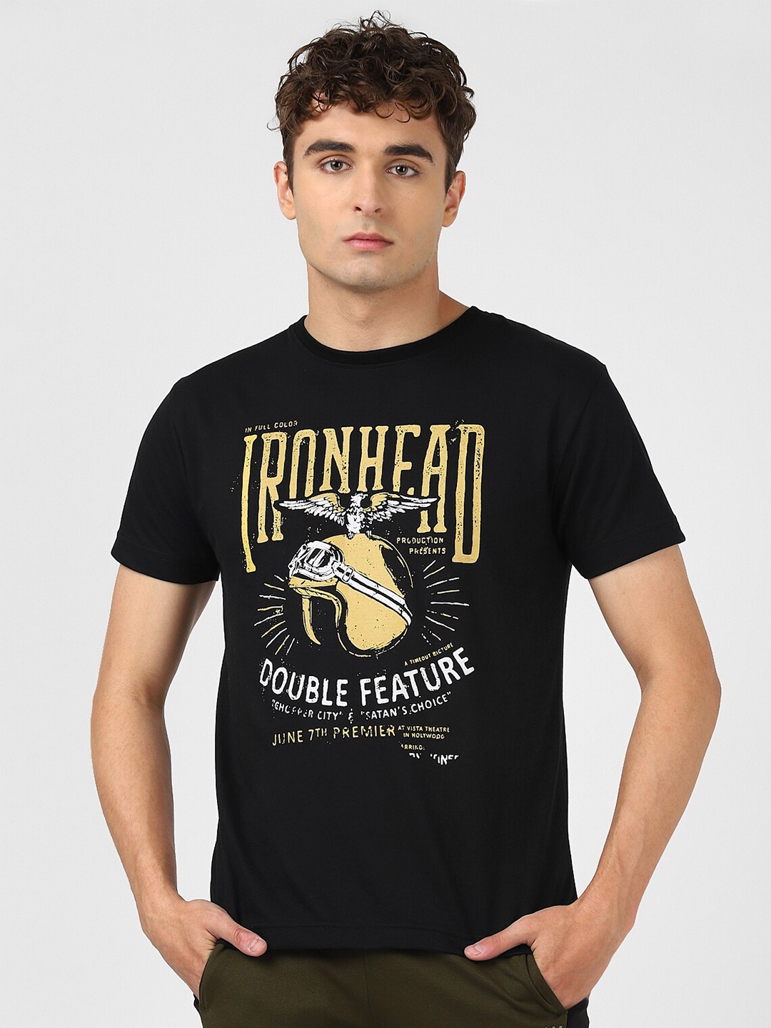 

UrbanMark Typography Printed T-Shirt, Black