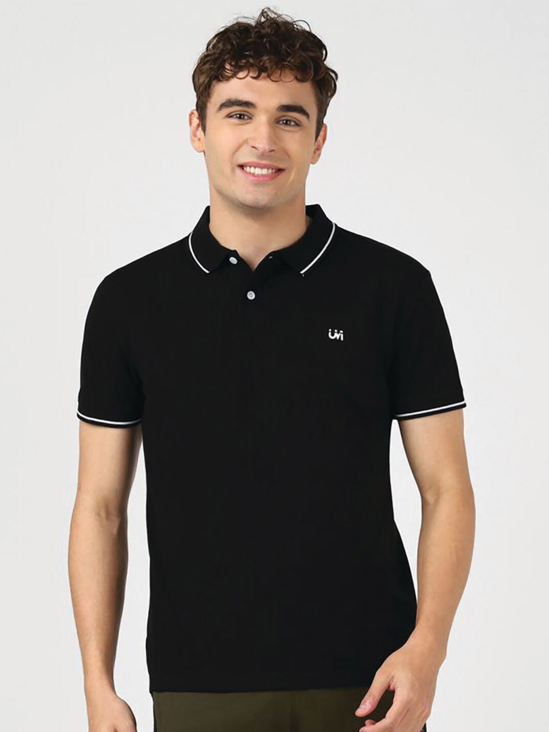 

UrbanMark Polo Collar Regular Fit T-Shirt, Black