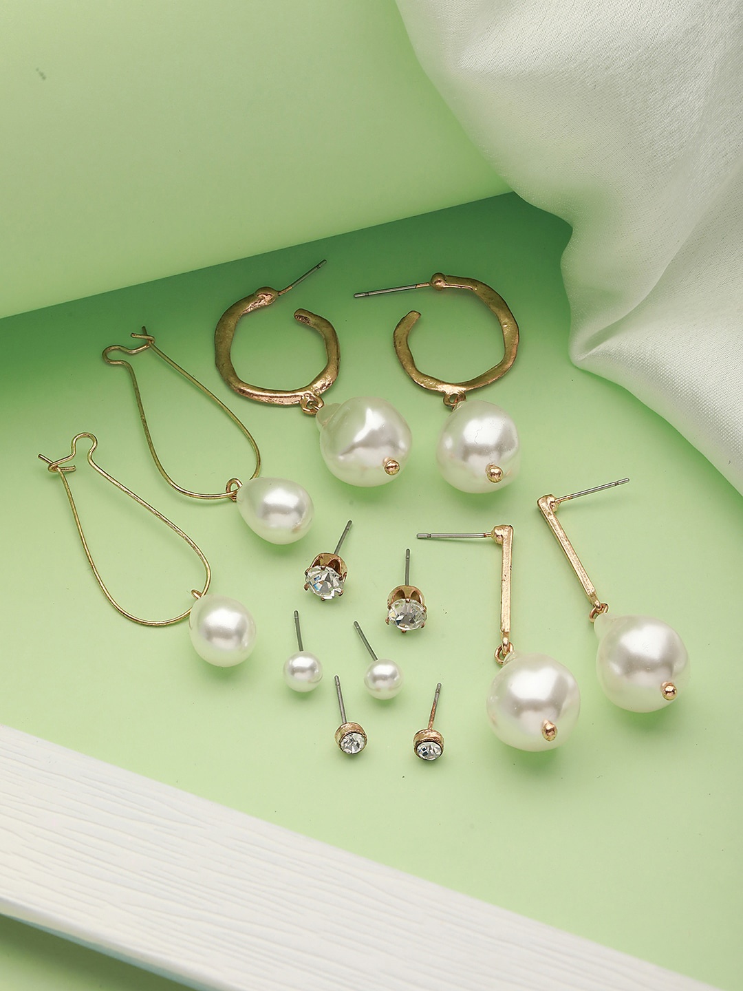 

Jazz and Sizzle Set Of 6 Gold-Plated Earrings