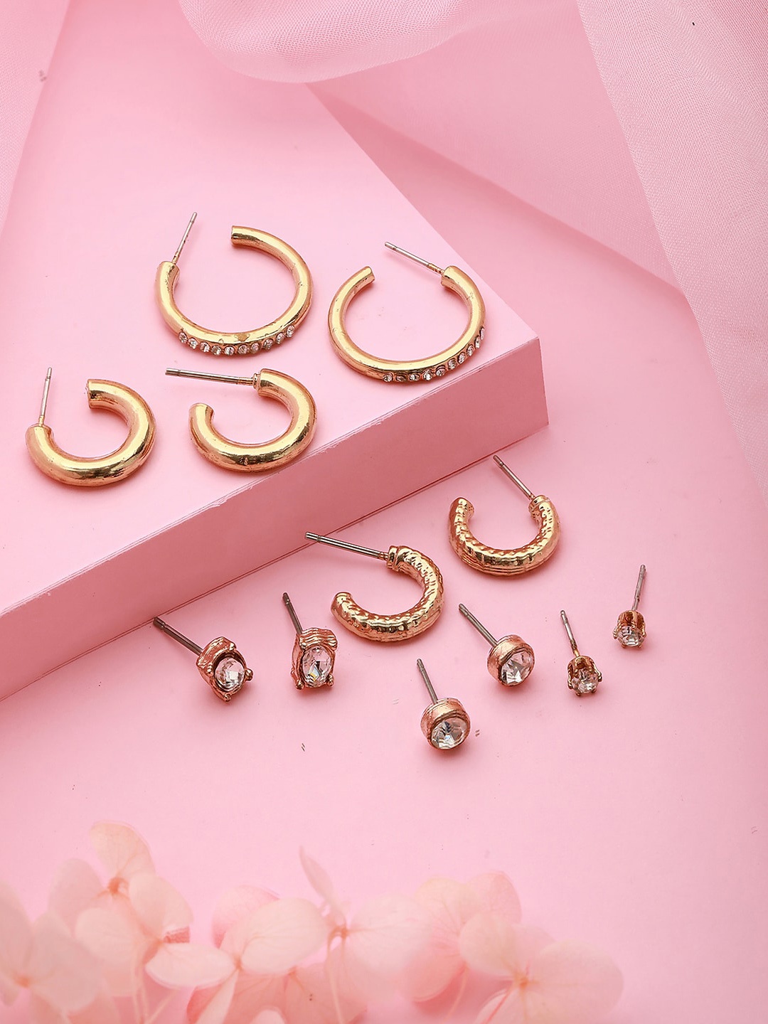 

Jazz and Sizzle Set of 6 Gold-Plated Classic Earrings