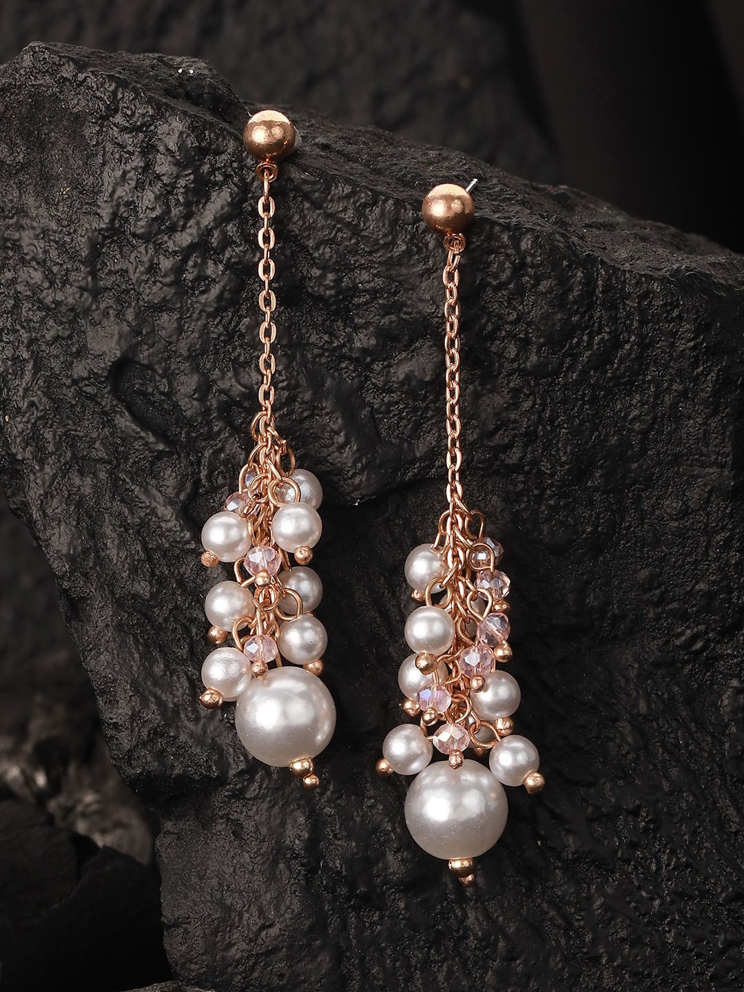 

Jazz and Sizzle Gold-Plated Classic Pearl Drop Earrings